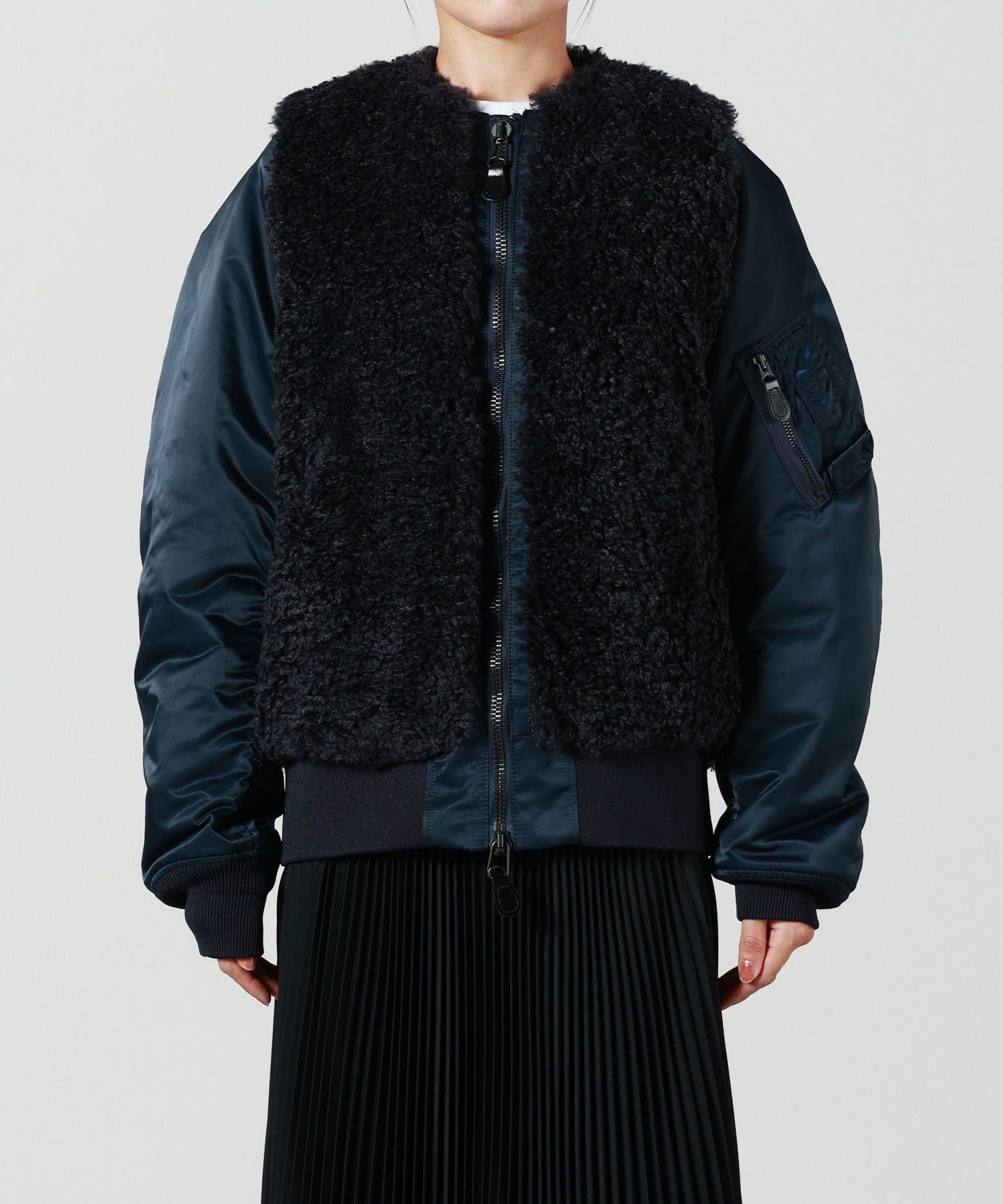 HYKE(ハイク)】 FAUX SHEARLING TYPE MA1JACKET｜PARIGOT ONLINE