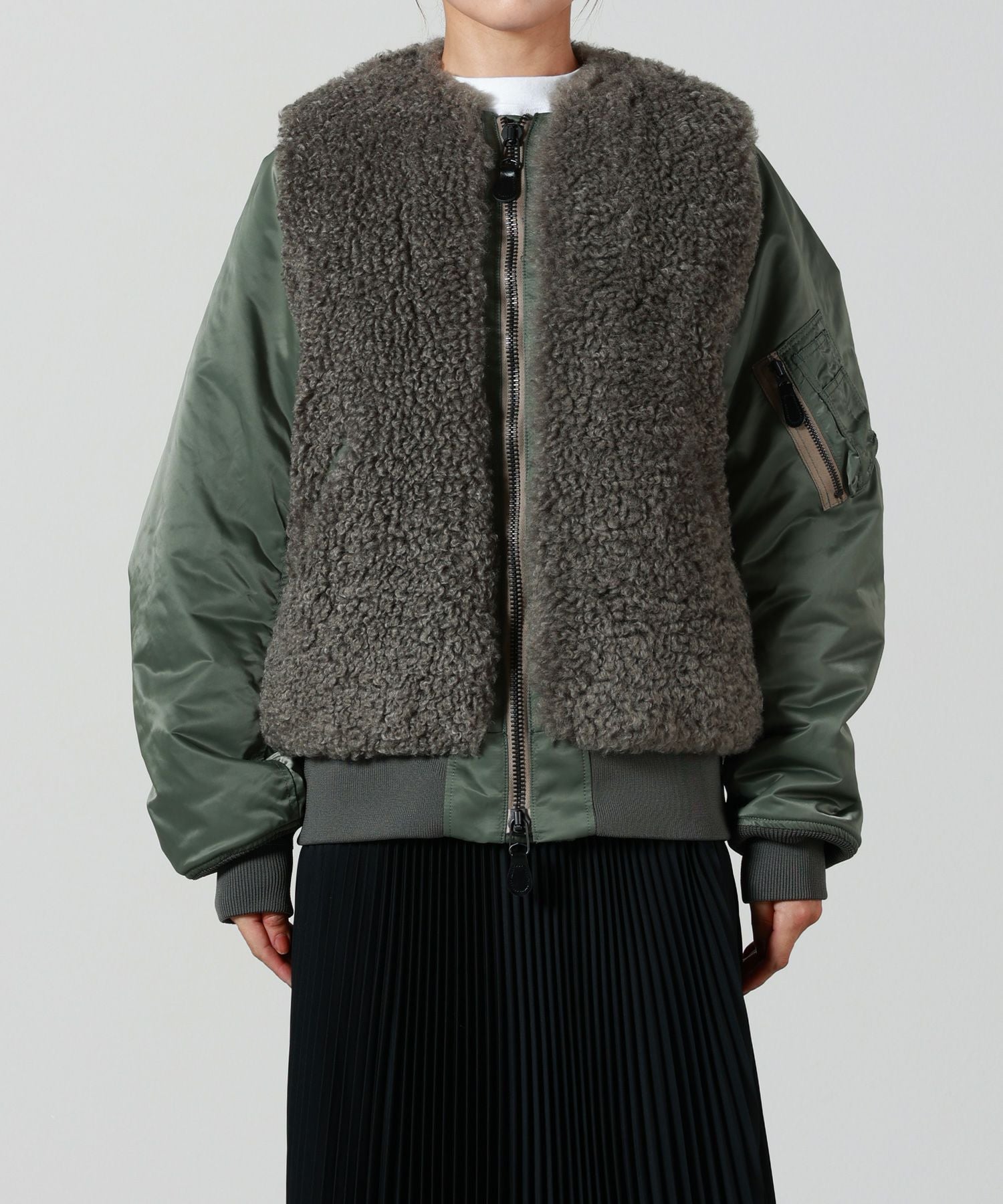HYKE(ハイク)】 FAUX SHEARLING TYPE MA1JACKET｜PARIGOT ONLINE