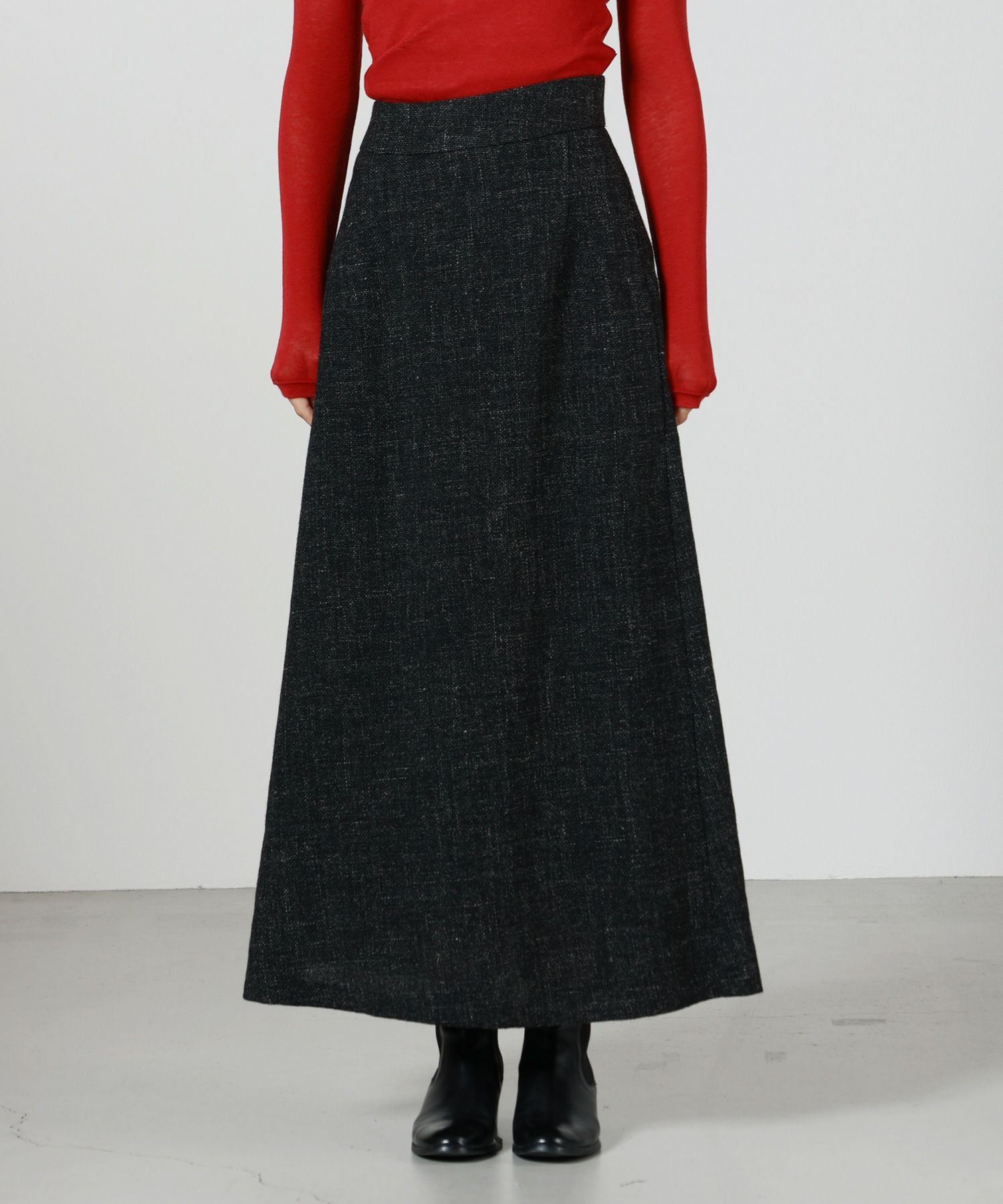 PHOTOCOPIEU(フォトコピュー)】 CAPRICE CURVED WAIST MAXI SKIRT