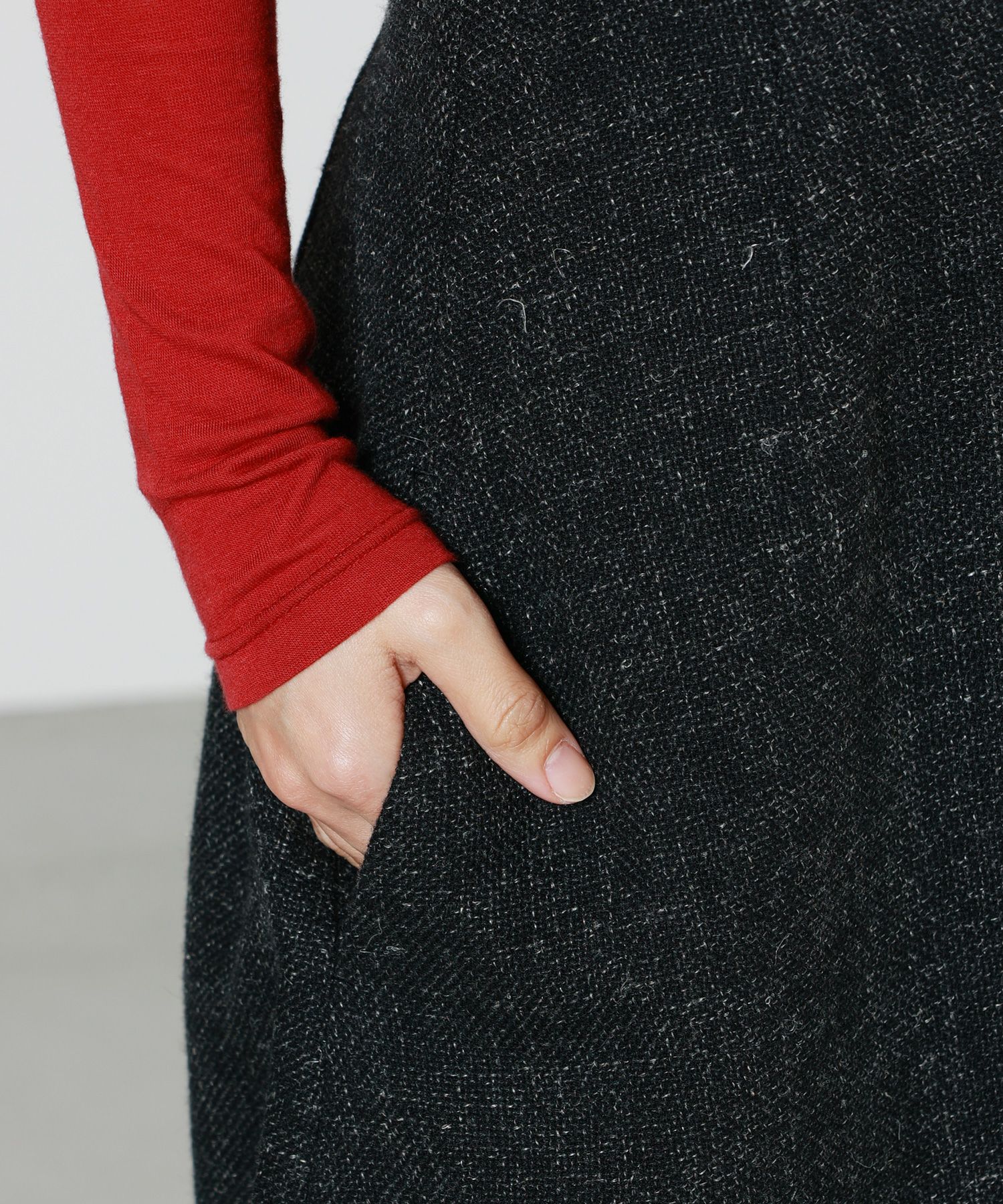 PHOTOCOPIEU(フォトコピュー)】 CAPRICE CURVED WAIST MAXISKIRT