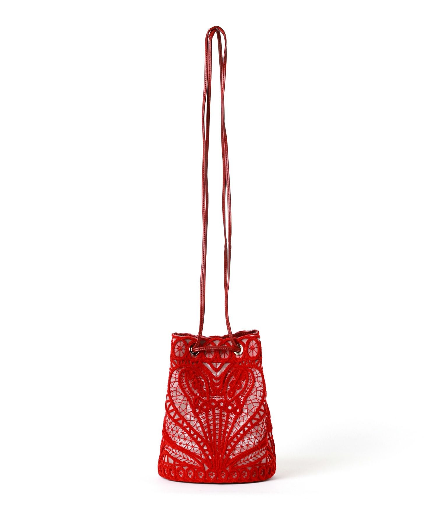 Mame Kurogouchi コード刺繍 バケットバッグ 赤 Mame Kurogouchi(マメ クロゴウチ)】 Cording Embroidery Bucket Bag