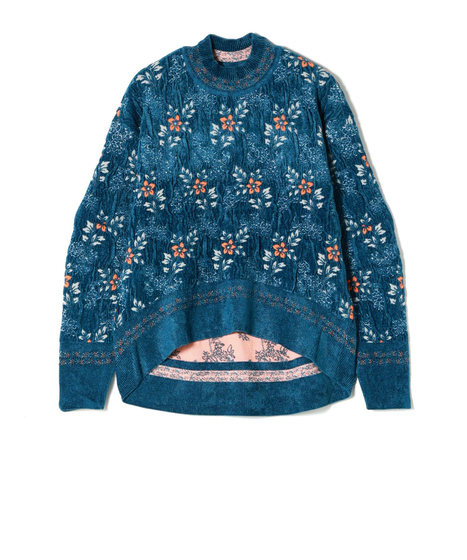 Mame Kurogouchi(マメ クロゴウチ)】 Floral Motif Chenille Knited