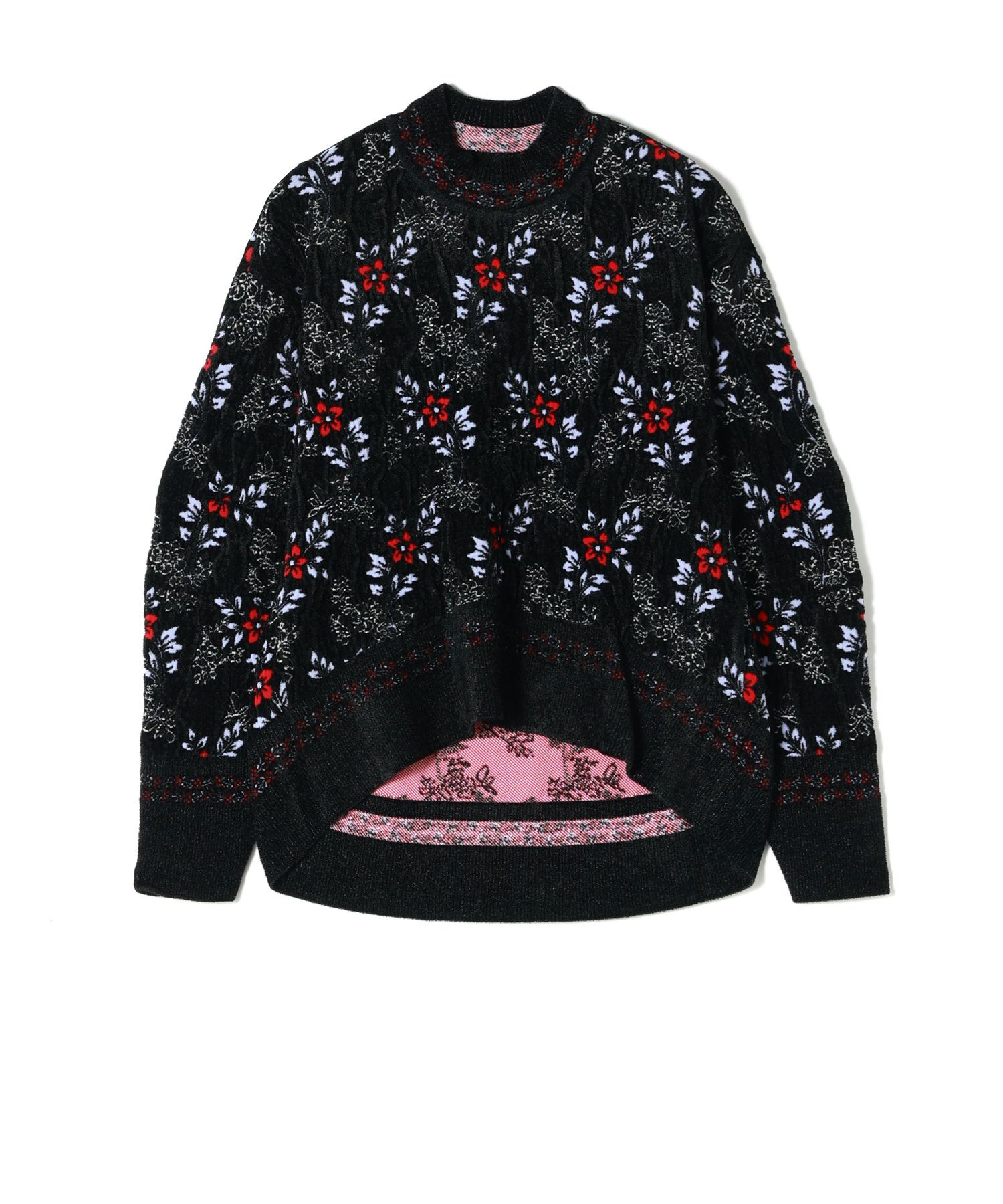 Mame Kurogouchi(マメ クロゴウチ)】 Floral Motif Chenille Knited