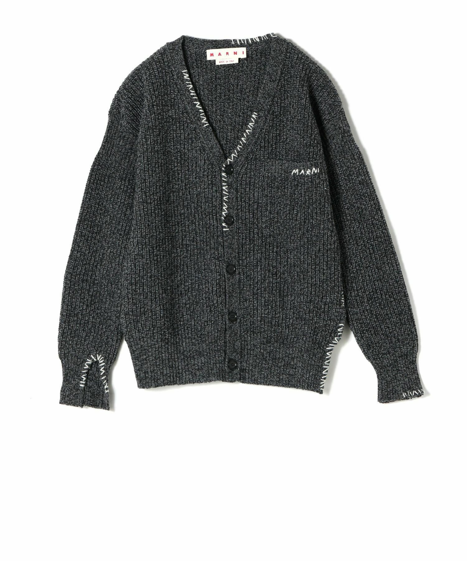 MARNI(マルニ)】 ウールカーディガン マルニメンディング刺繍入り