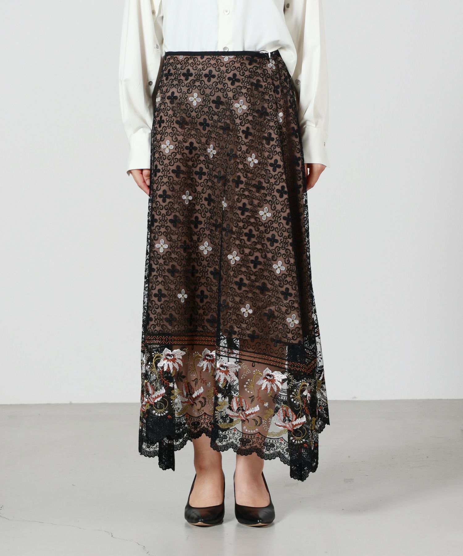MURRAL(ミューラル)】 Everlasting embroidery lace skirt｜PARIGOT