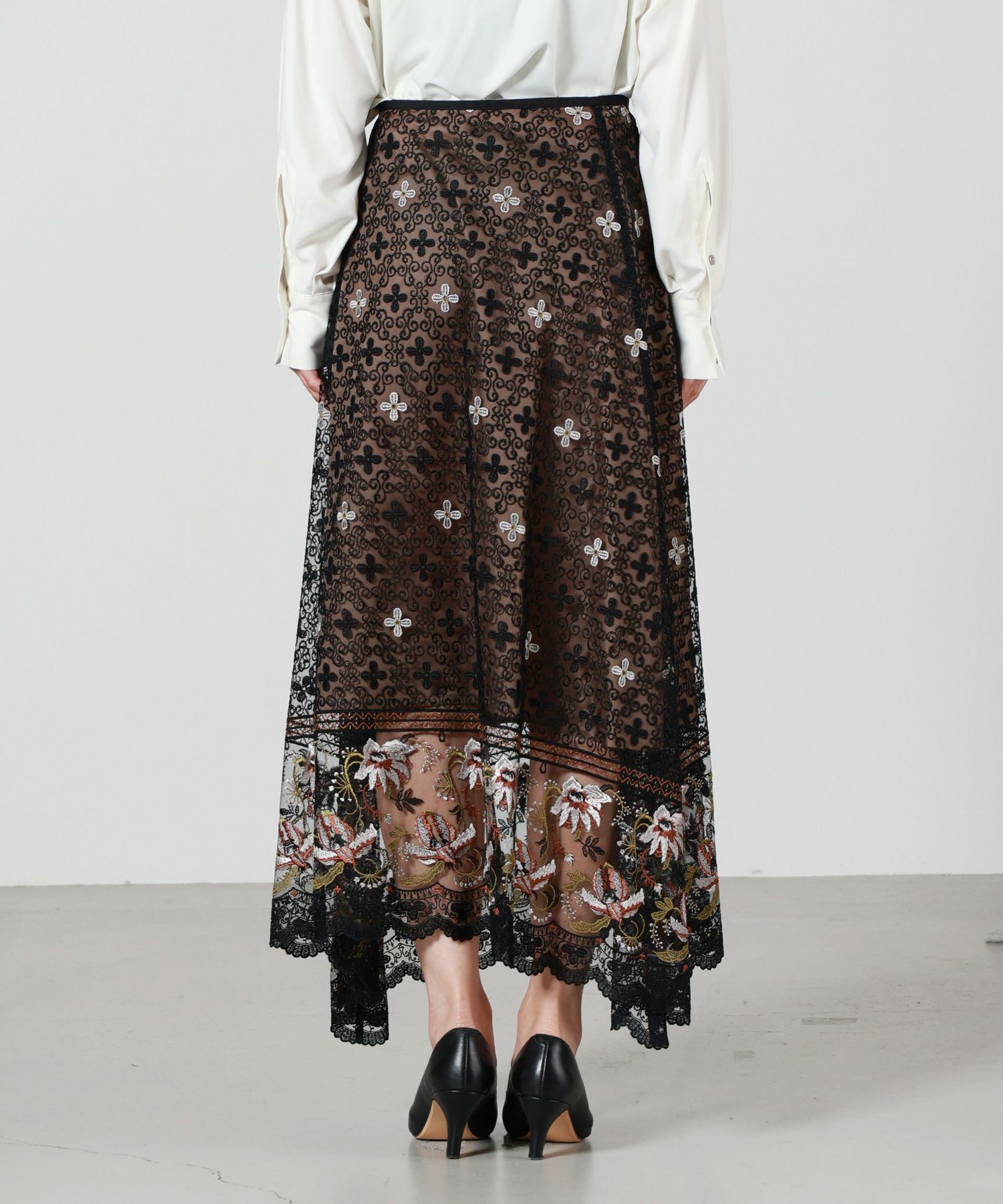 MURRAL(ミューラル)】 Everlasting embroidery lace skirt｜PARIGOT