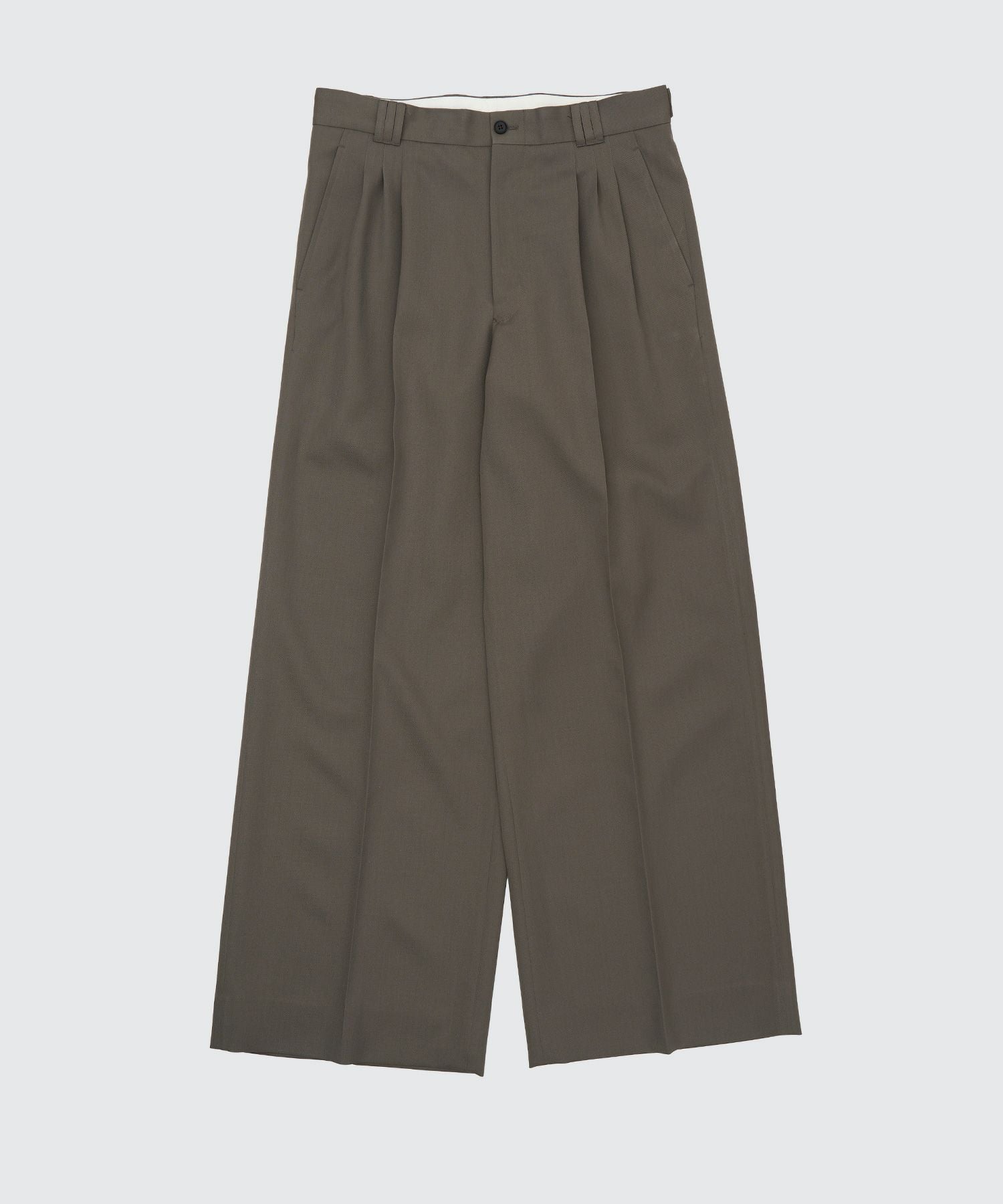 YOKE(ヨーク)】 Wool Gabardine 3Pleated Wide-Leg Trousers｜PARIGOT