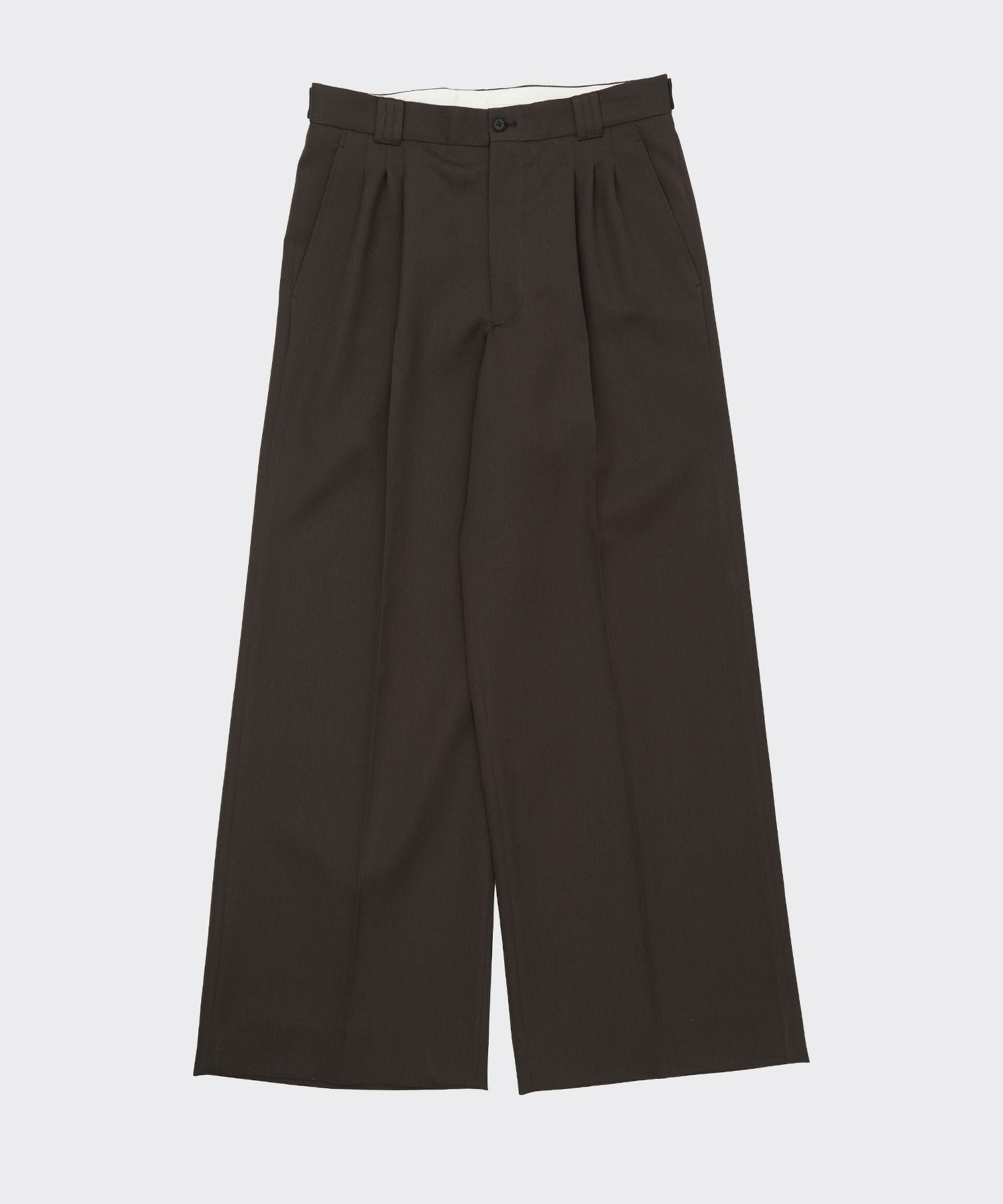 パンツ YOKE 2/60 Wool Gabardine3pleated Wideleg YOKE(ヨーク)】 Wool Gabardine 3Pleated Wide-Leg Trousers｜PARIGOT