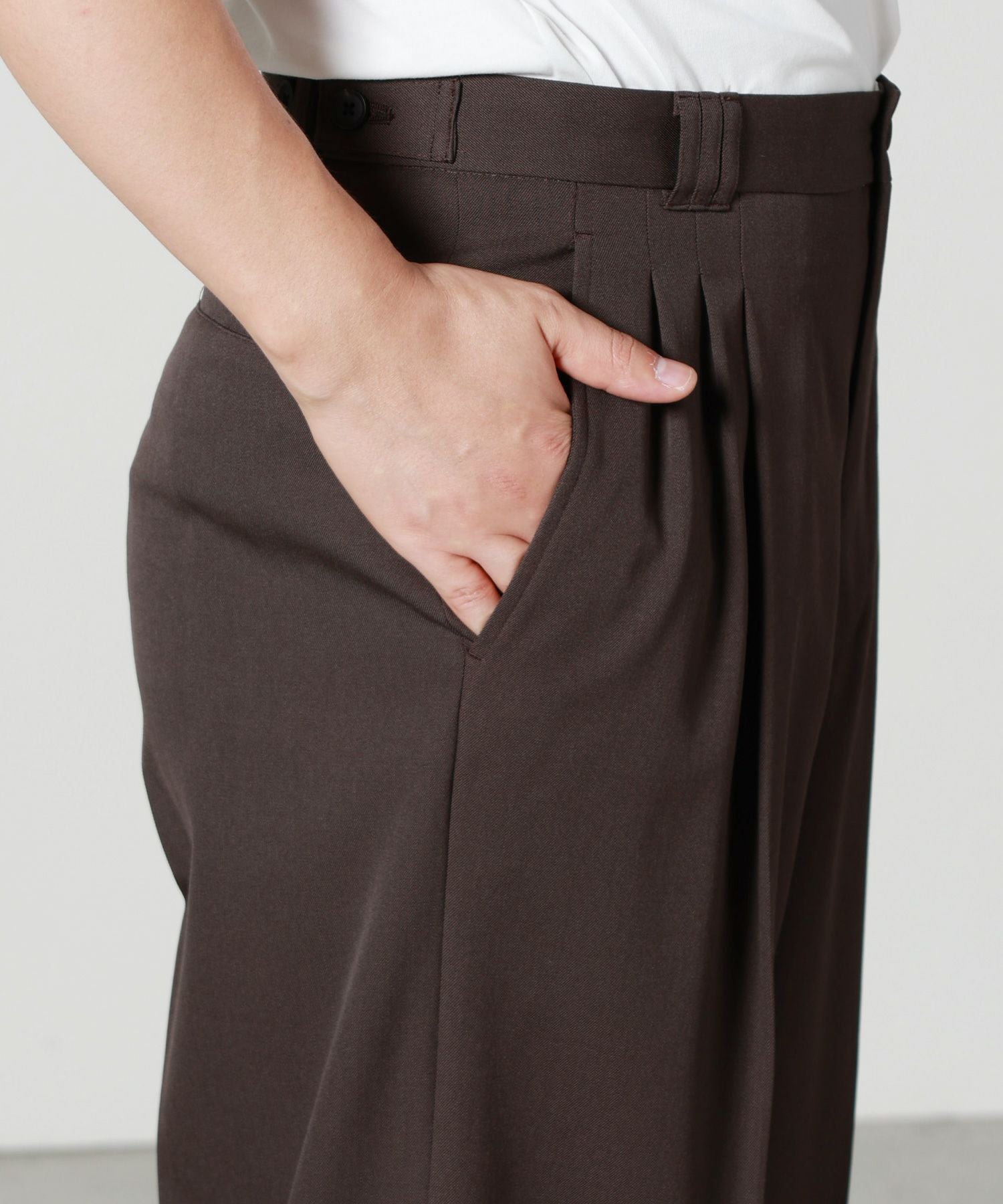 YOKE(ヨーク)】 Wool Gabardine 3Pleated Wide-Leg Trousers｜PARIGOT