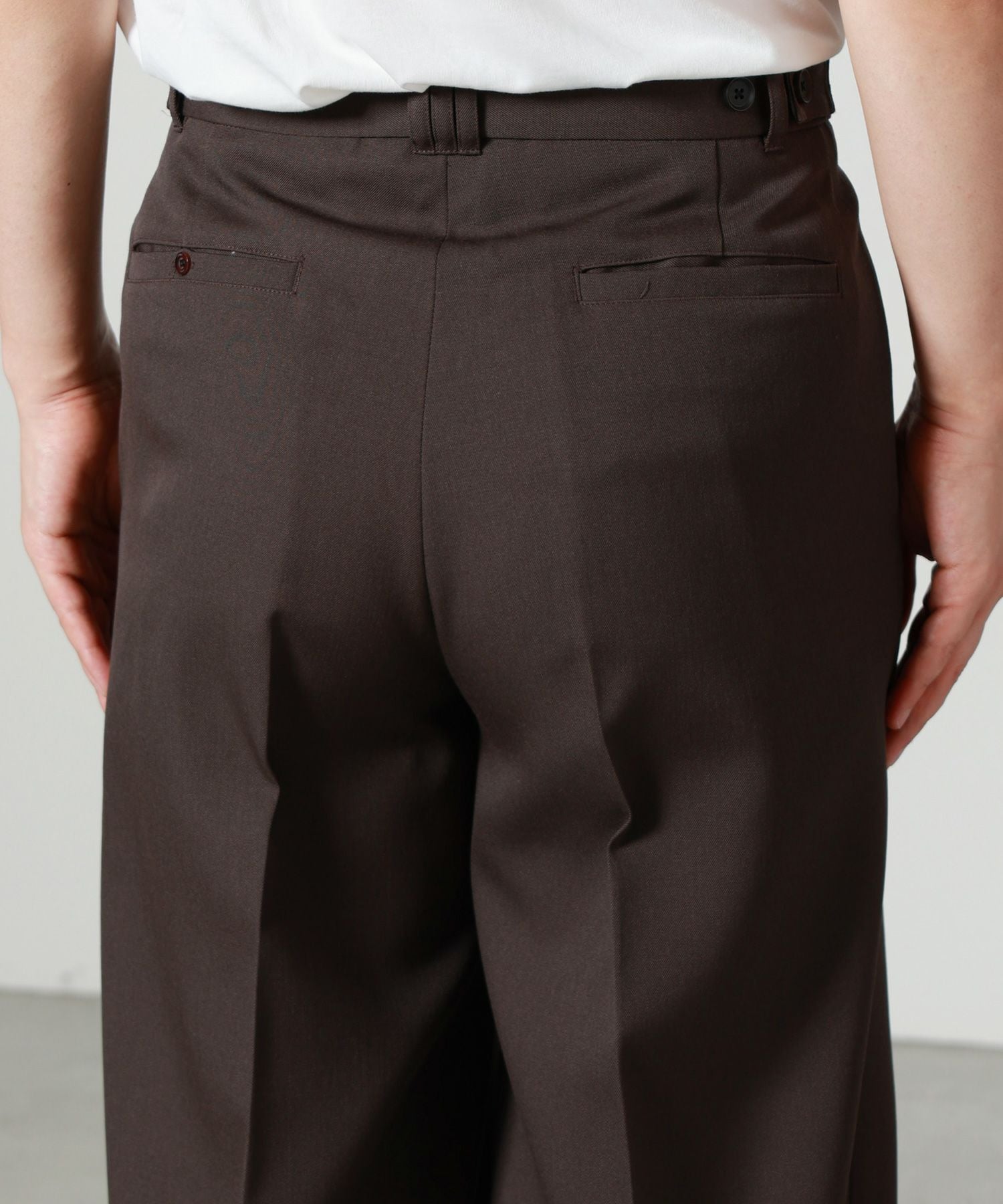 YOKE(ヨーク)】 Wool Gabardine 3Pleated Wide-Leg Trousers｜PARIGOT