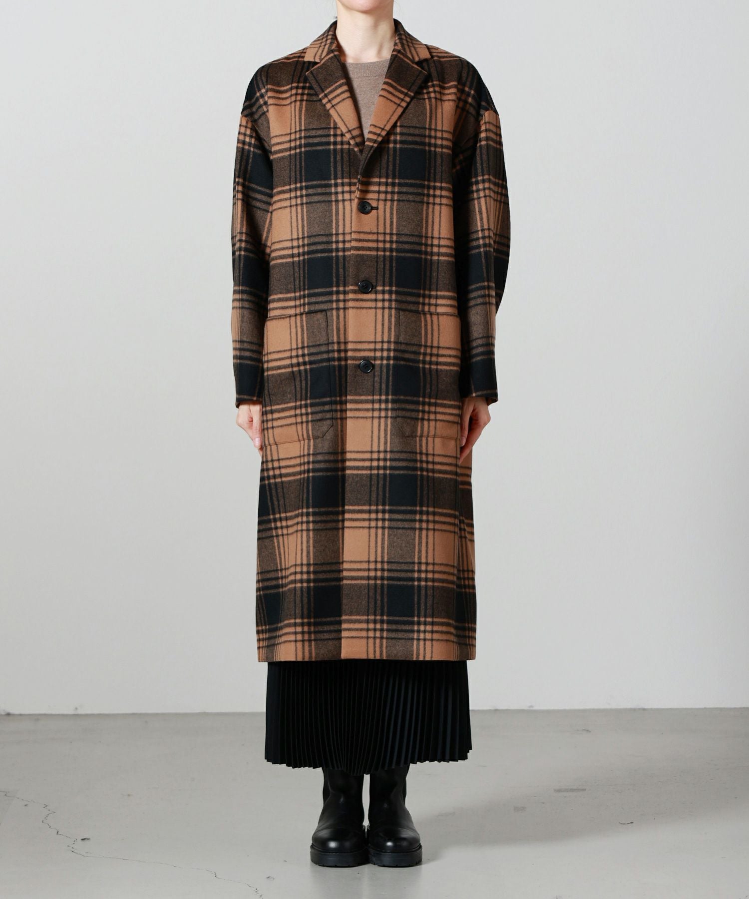 【完売品】HYKE 25AW PLAID COAT size1 HYKE(ハイク)】 PLAID COAT｜PARIGOT ONLINE（パリゴオンライン）