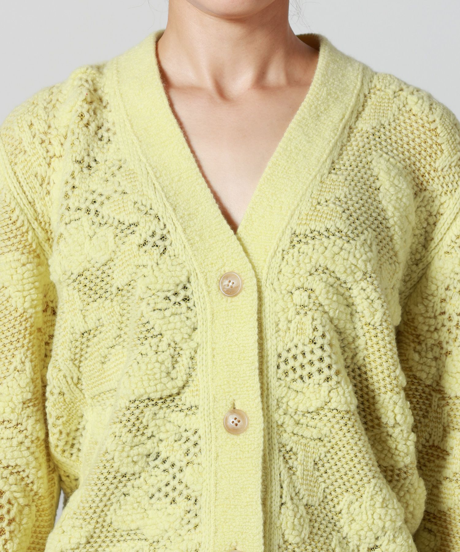 PHOTOCOPIEU(フォトコピュー)】 ORINA PUFF SHOULDER CARDIGAN