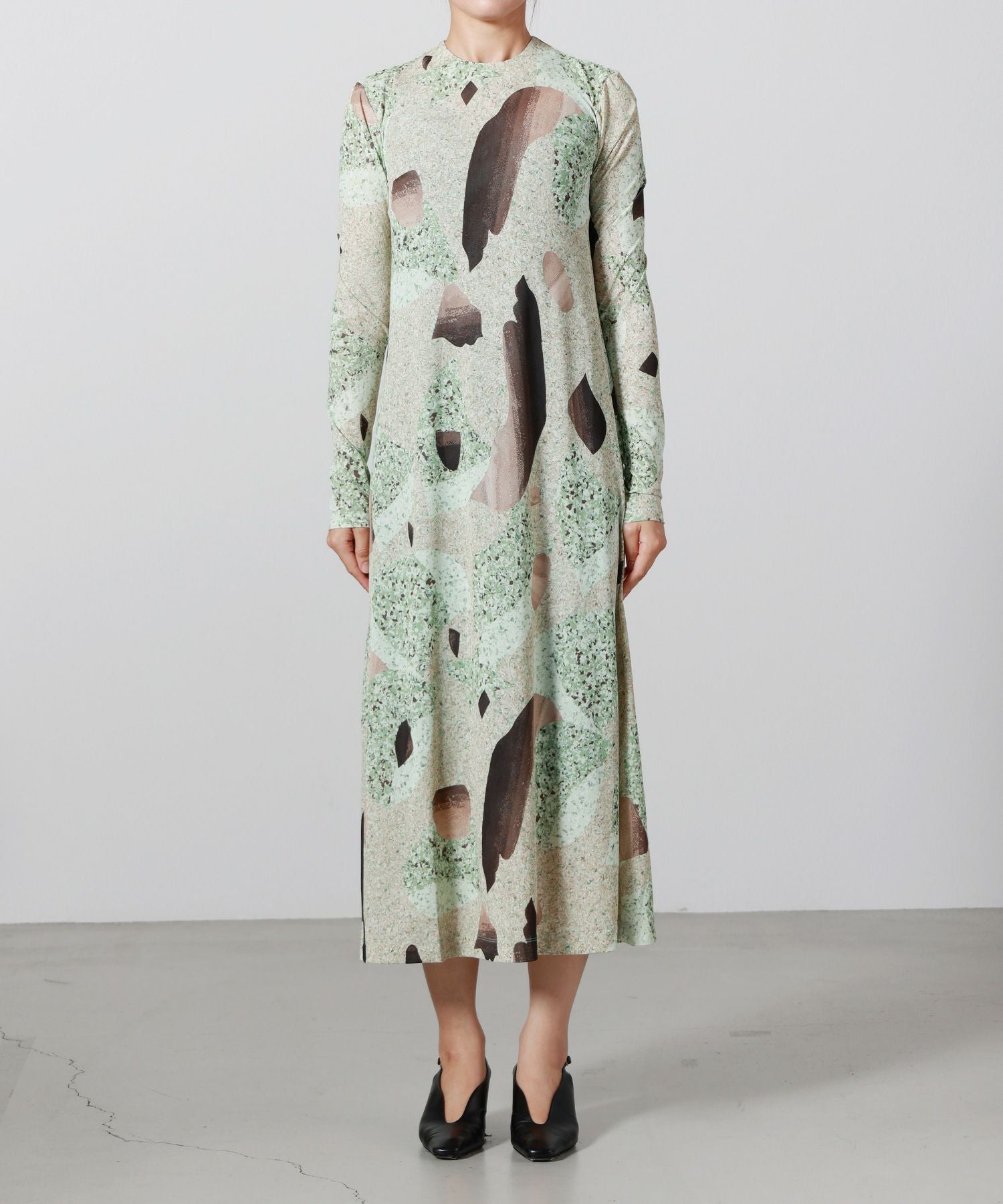 Mame Kurogouchi(マメ クロゴウチ)】 Marble Print Jersey Dress