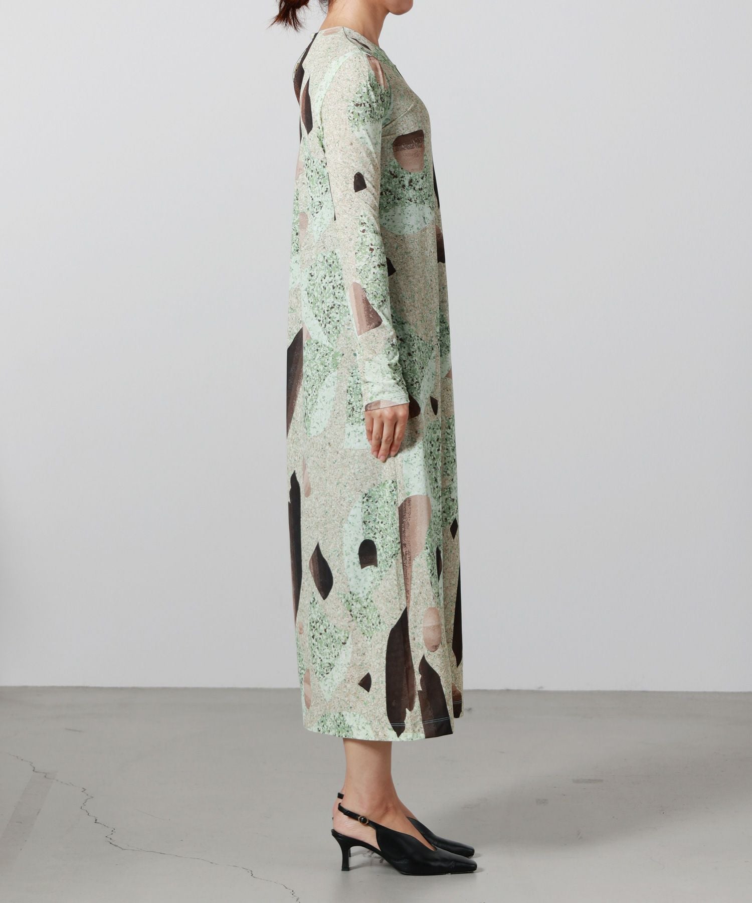 Mame Kurogouchi(マメ クロゴウチ)】 Marble Print Jersey Dress