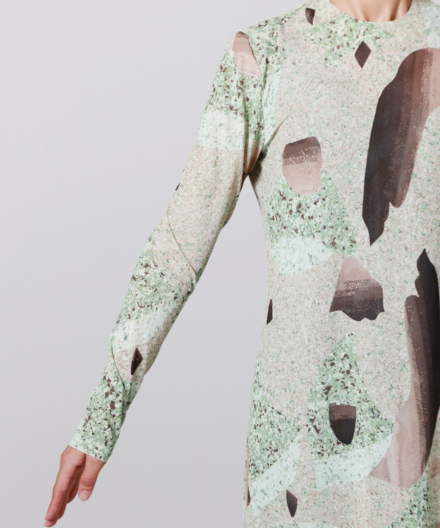 Mame Kurogouchi(マメ クロゴウチ)】 Marble Print Jersey Dress