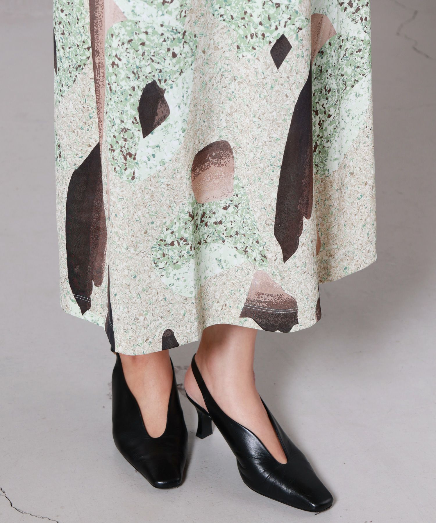 Mame Kurogouchi(マメ クロゴウチ)】 Marble Print Jersey Dress