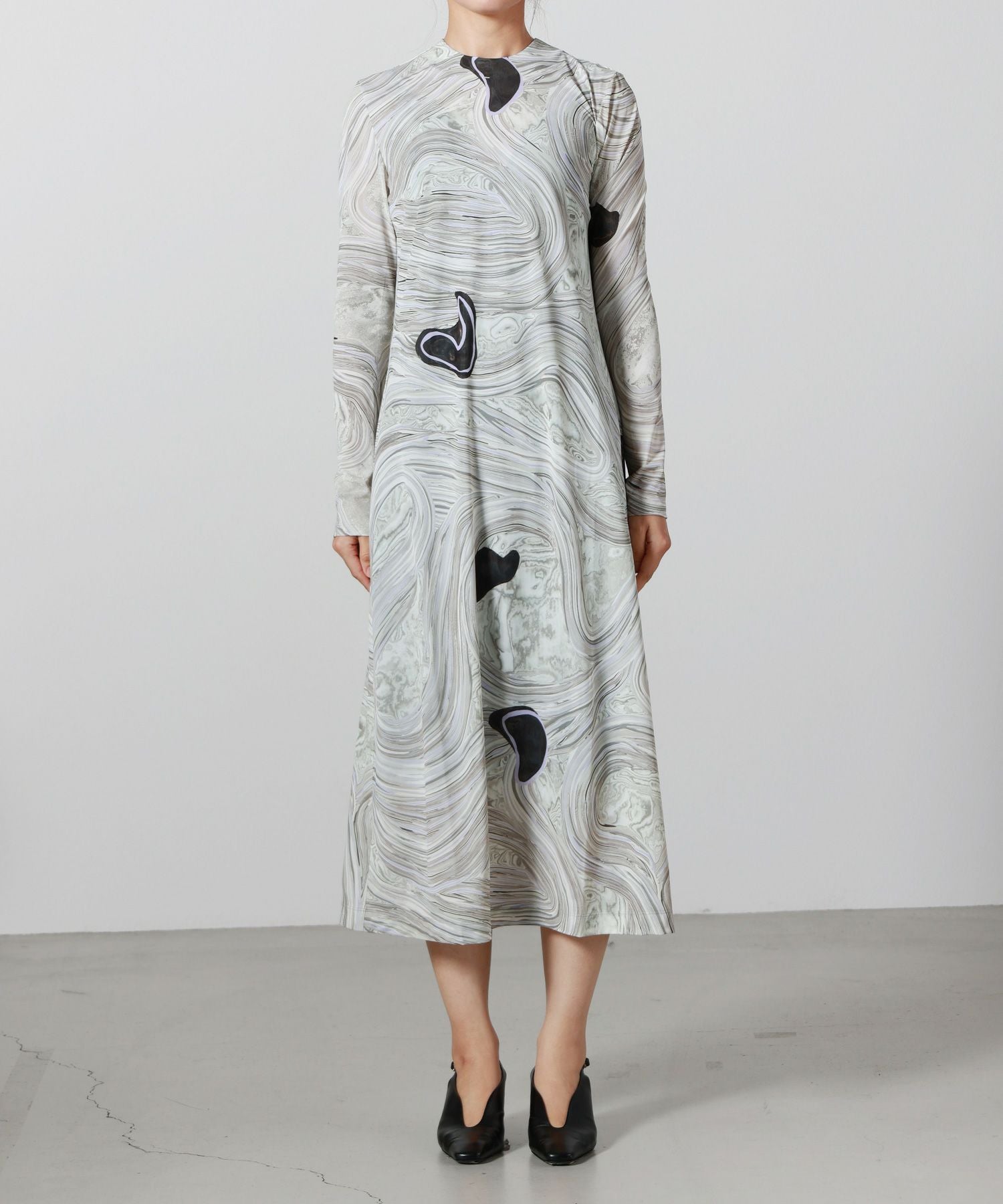 Mame Kurogouchi(マメ クロゴウチ)】 Marble Print Jersey Dress Mame Kurogouchi(マメ クロゴウチ)】 Marble Print Jersey Dress