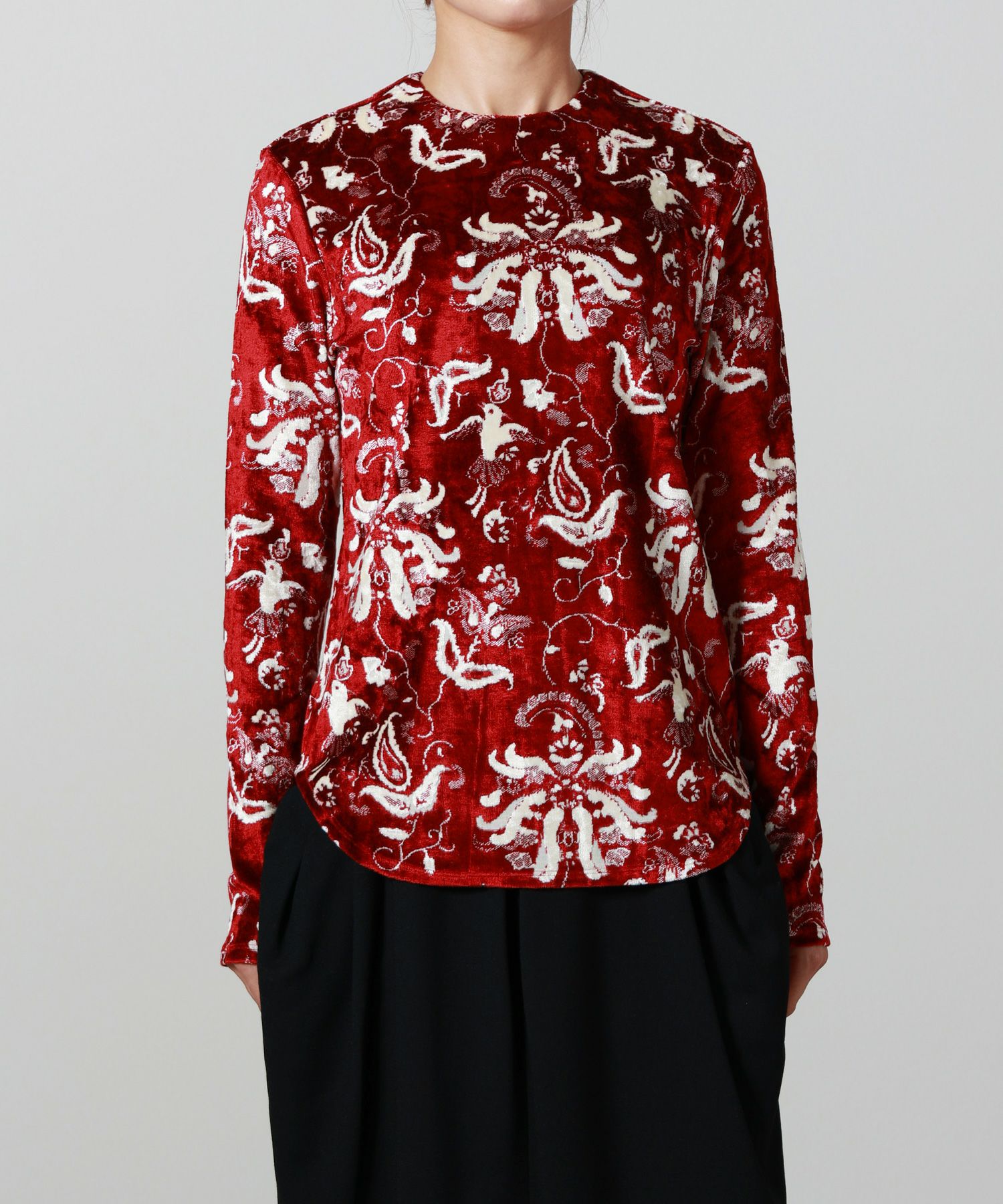 Mame Kurogouchi(マメ クロゴウチ)】 Velour Jersey Top｜PARIGOT