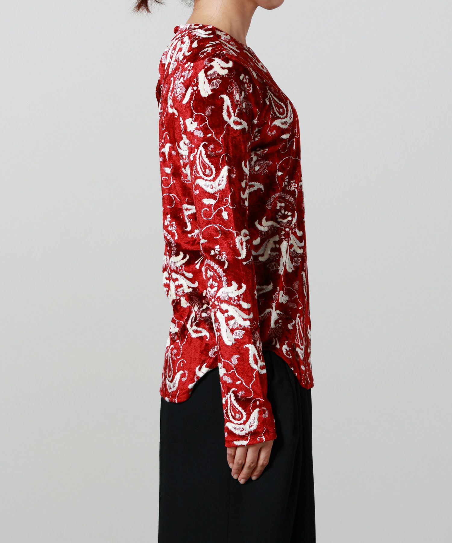 Mame Kurogouchi(マメ クロゴウチ)】 Velour Jersey Top｜PARIGOT