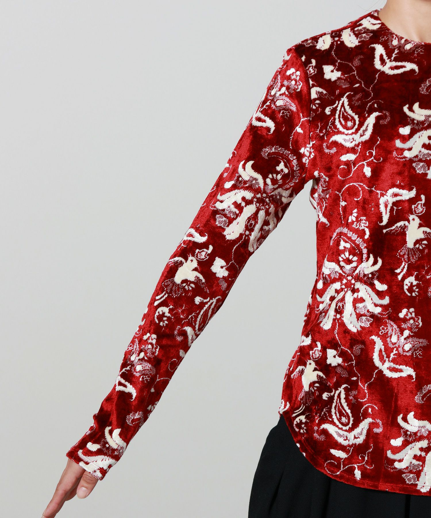 Mame Kurogouchi(マメ クロゴウチ)】 Velour Jersey Top｜PARIGOT