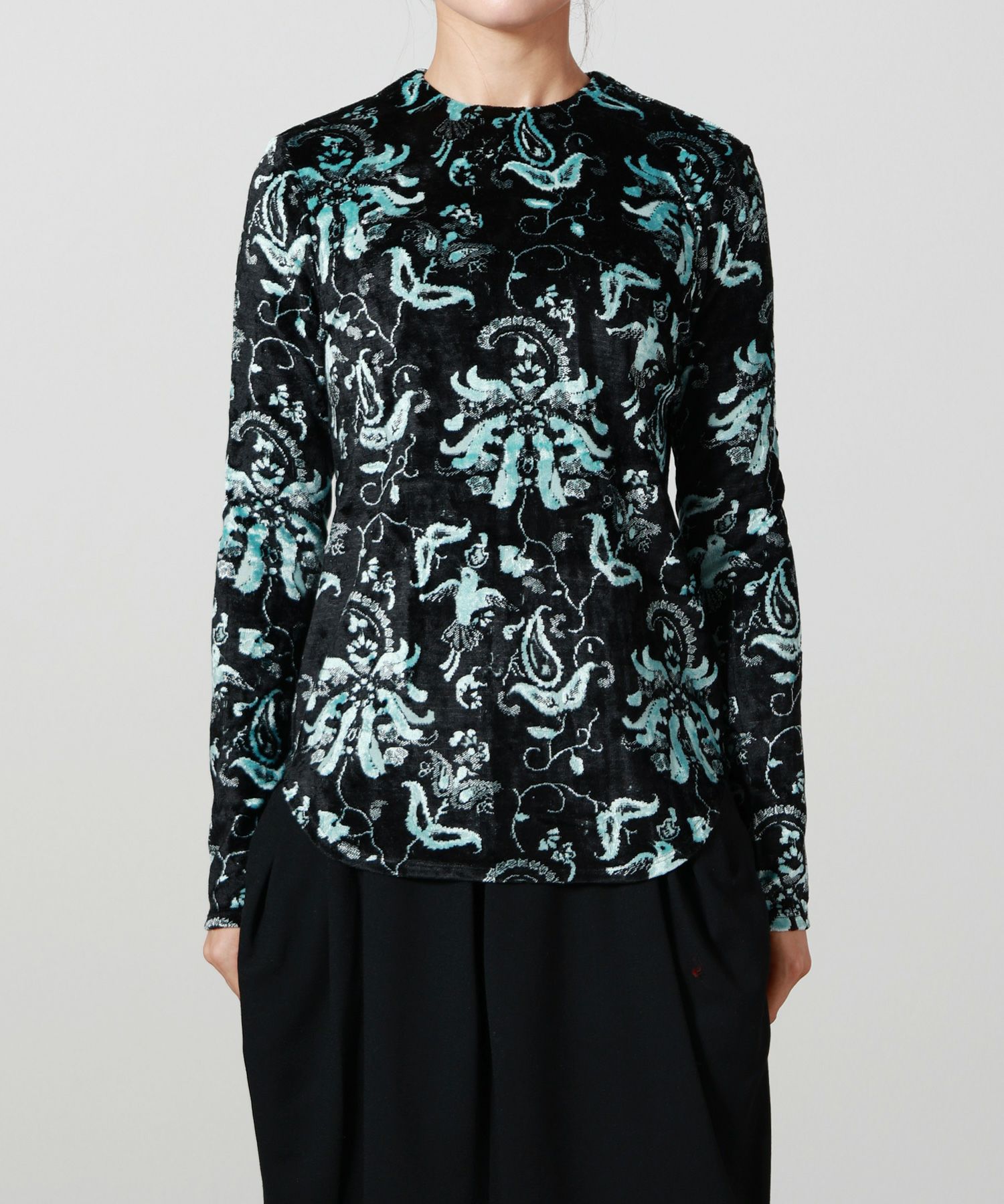 Mame Kurogouchi(マメ クロゴウチ)】 Velour Jersey Top｜PARIGOT