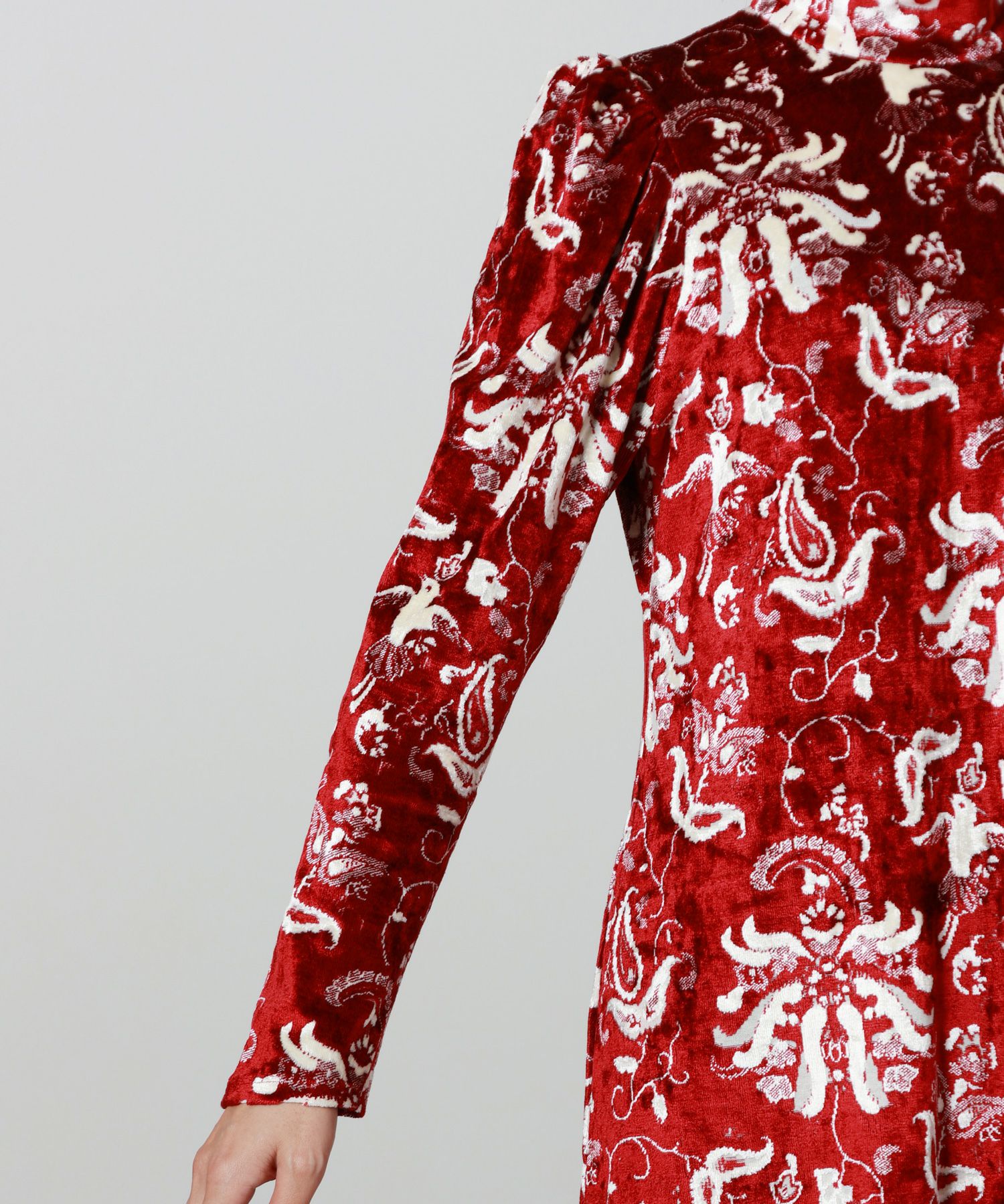 Mame Kurogouchi(マメ クロゴウチ)】 Velour Jersey High Neck Dress