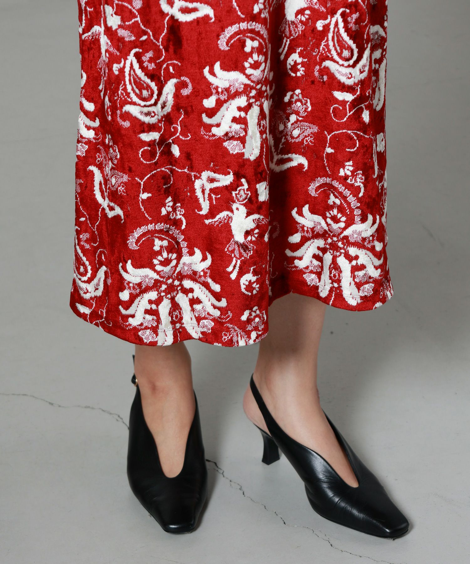 Mame Kurogouchi(マメ クロゴウチ)】 Velour Jersey High Neck Dress