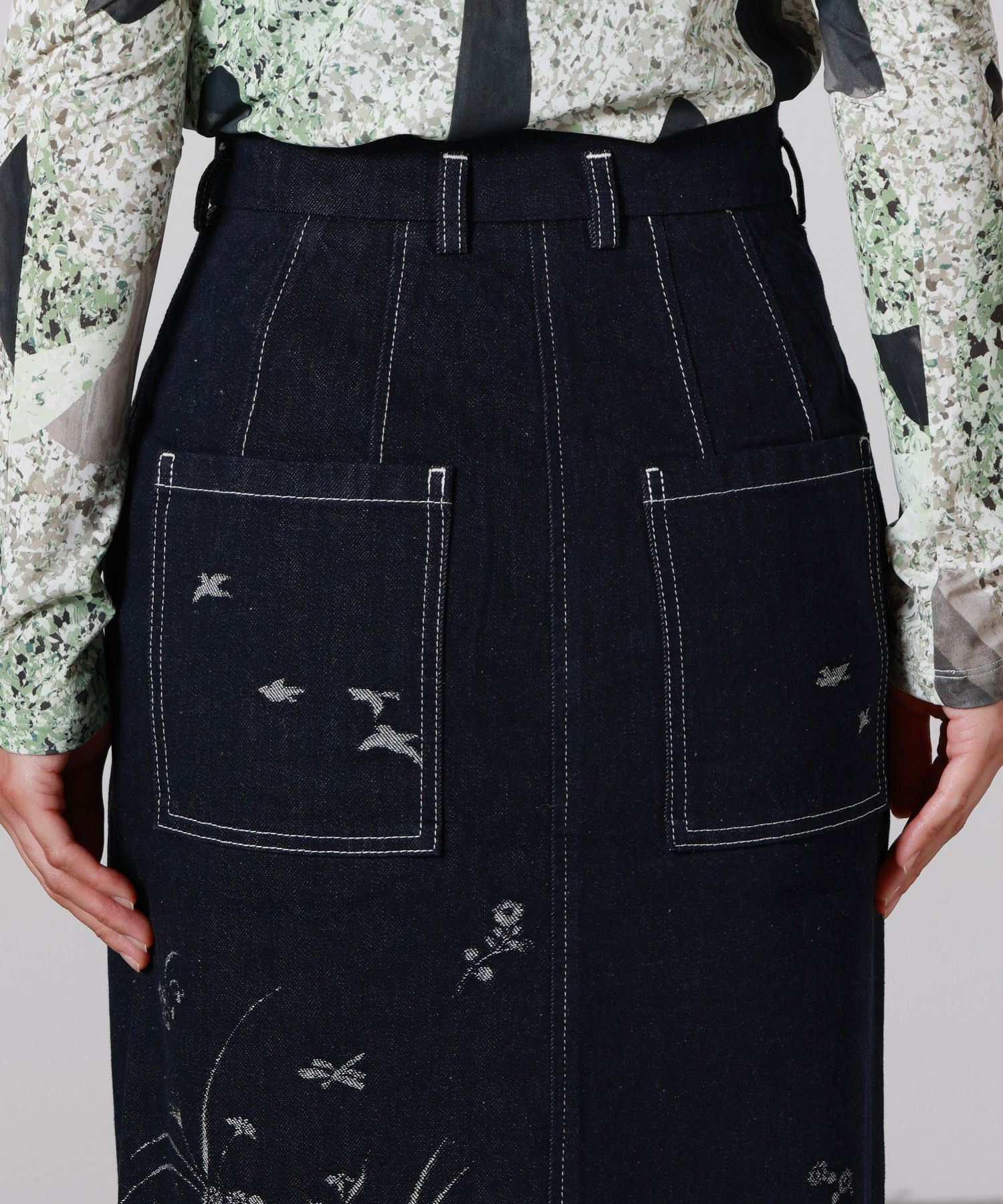 【3/5まで】Mame Kurogouchi デニムスカート A-Line Denim Skirt - blue - Mame Kurogouchi