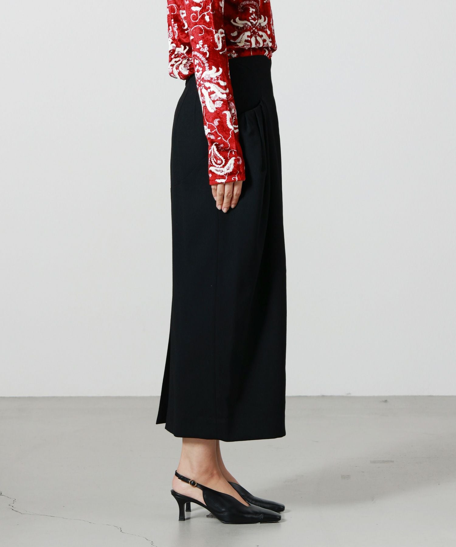 Mame Kurogouchi(マメ クロゴウチ)】 Wool Georgette High Waisted