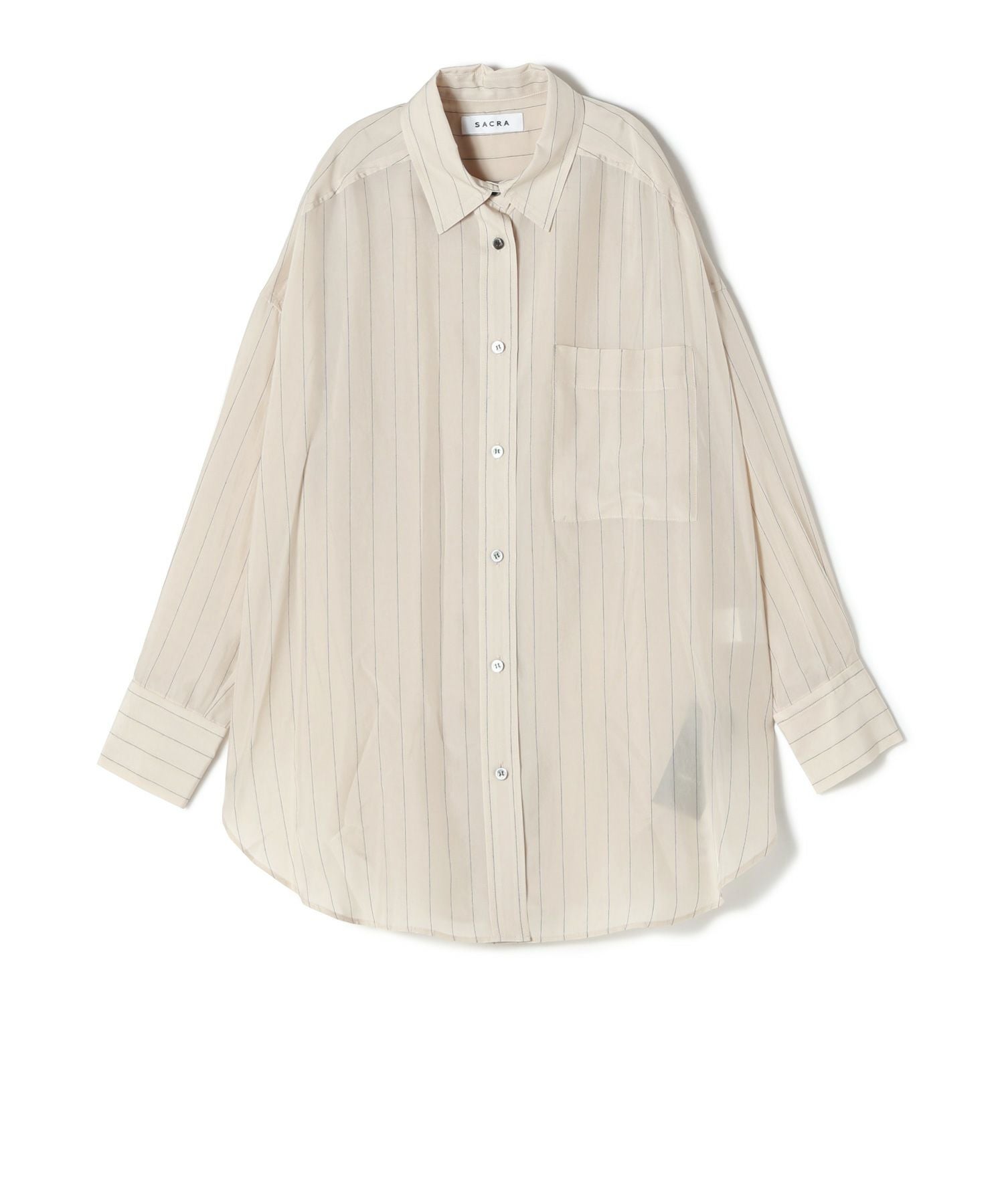 サクラ SACRA CUPRA COTTON FIBRIL TOP ブラウス SACRA(サクラ)】 CUPRA FIBRIL STRIPE SHIRT｜PARIGOT ONLINE（パリゴ