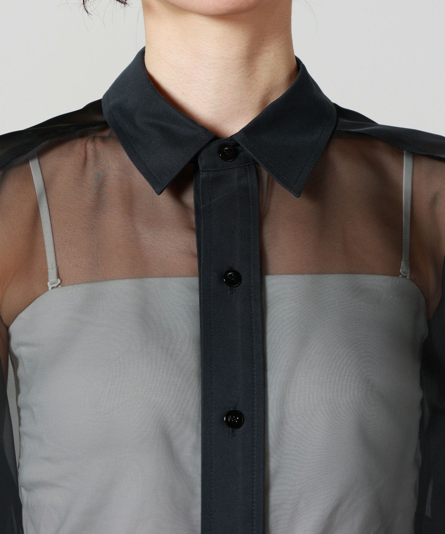 HYKE(ハイク)】 OXFORD SHIRT WITH SHEER DETAILINHG｜PARIGOT ONLINE