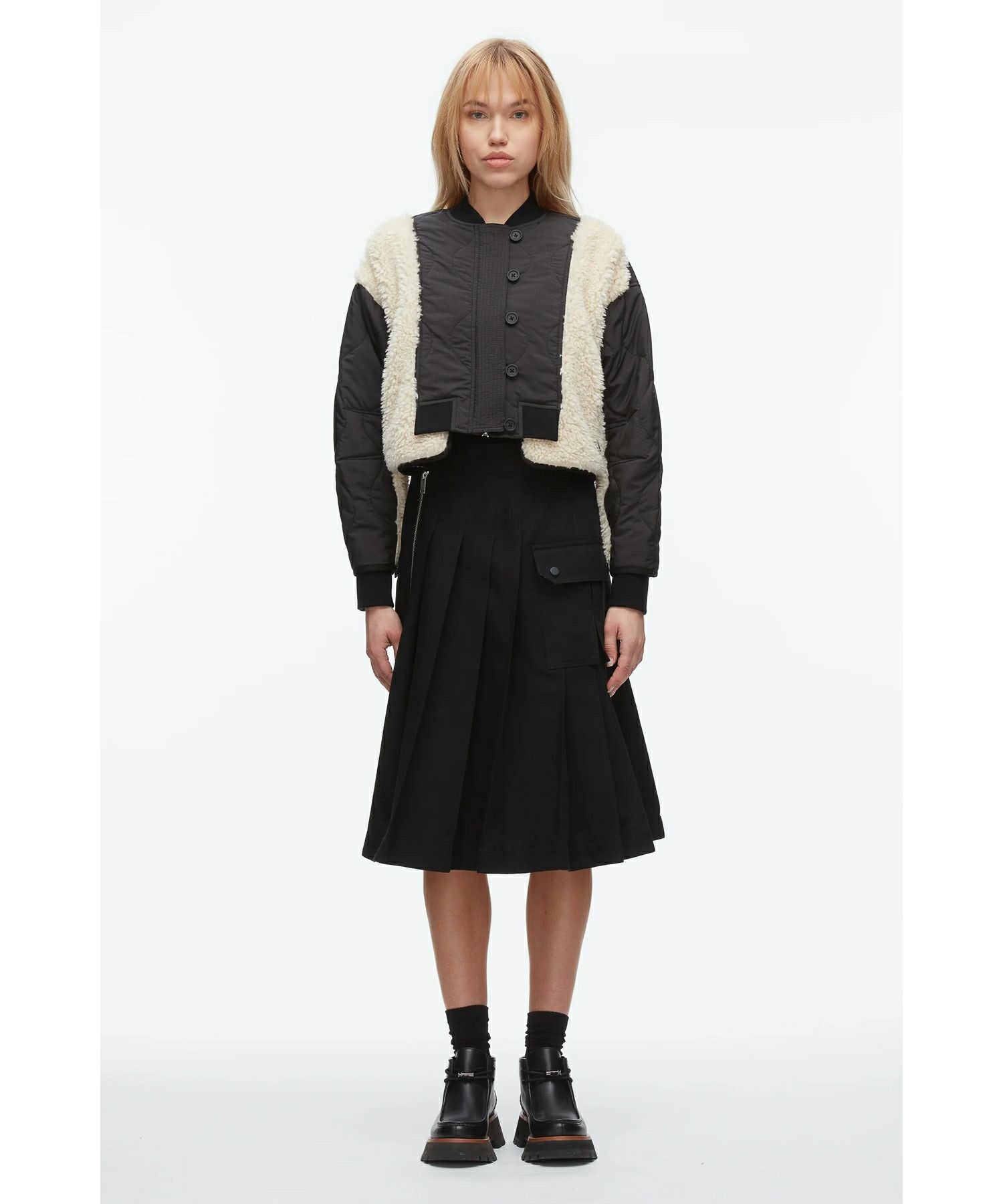 3.1 Phillip Lim(スリーワン フィリップリム)】 Cropped Sherpa Combo