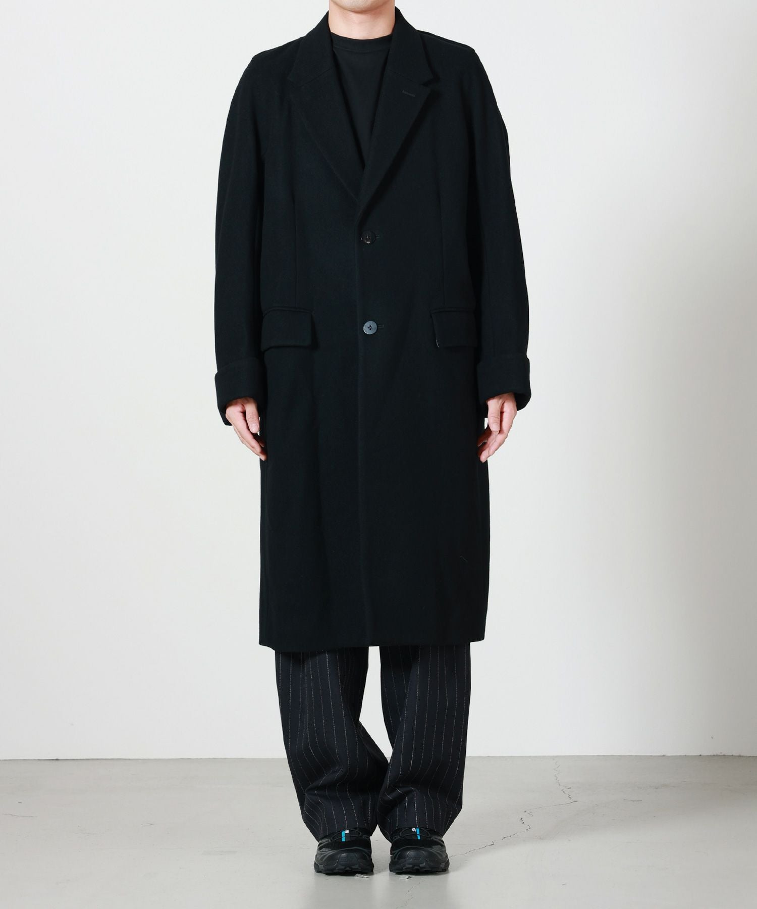 OVERCOAT(オーバーコート)】 Notched Lapel Overcoat In Melton Wool