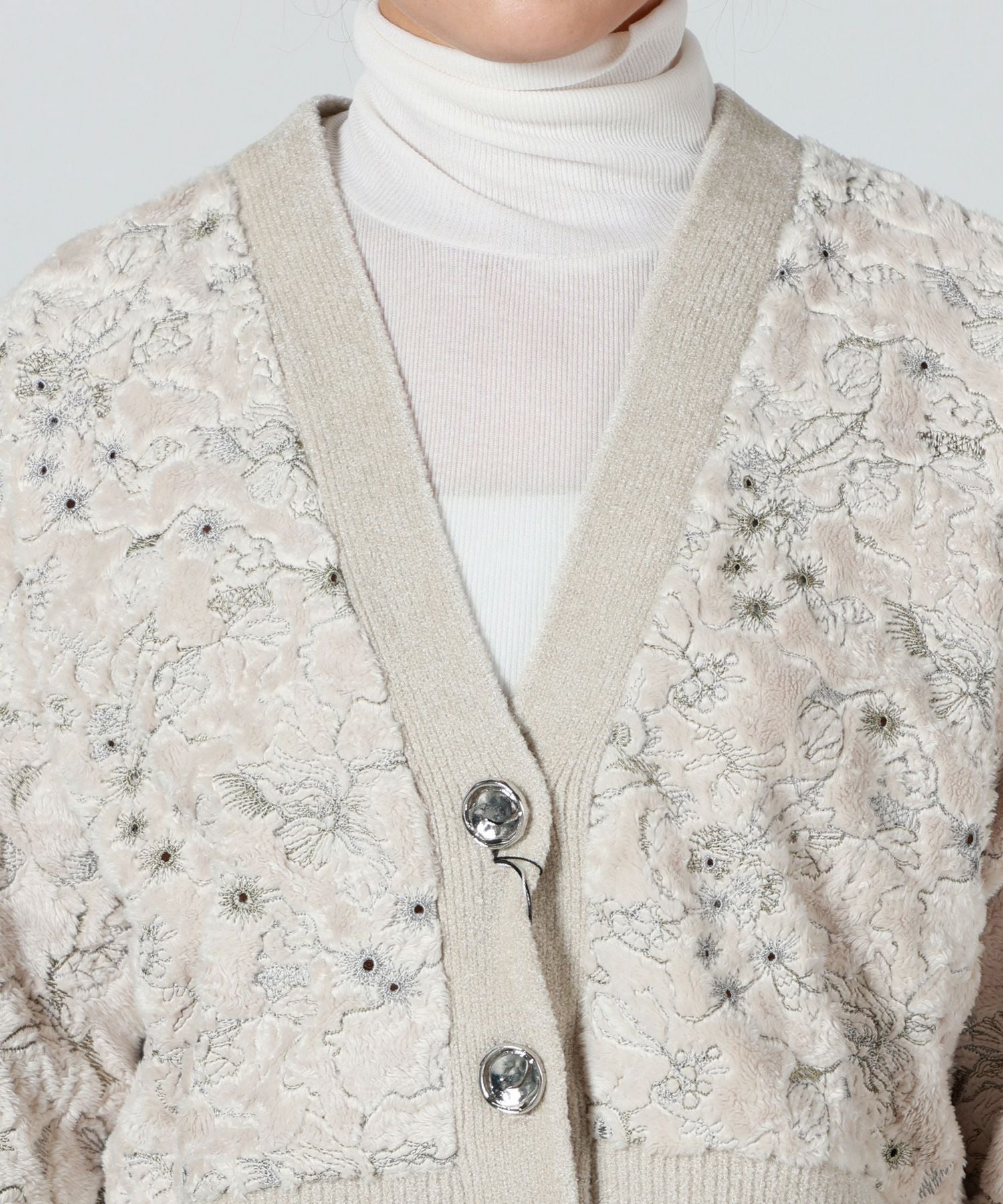 MURRAL(ミューラル)】 Camouflage embroidered knit cardigan｜PARIGOT