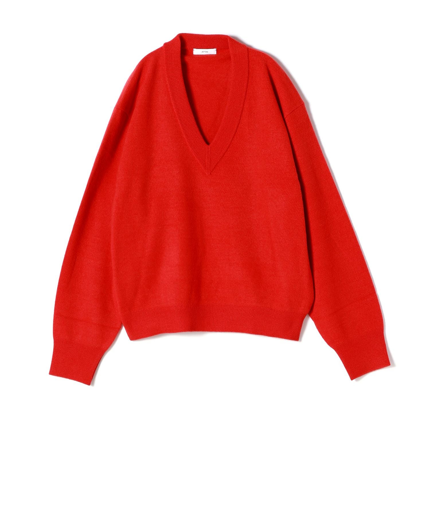 ATONエイトン　定番　Ｖネックニット LINEN SHORT FUR | V-NECK SWEATER – ATON | エイトン
