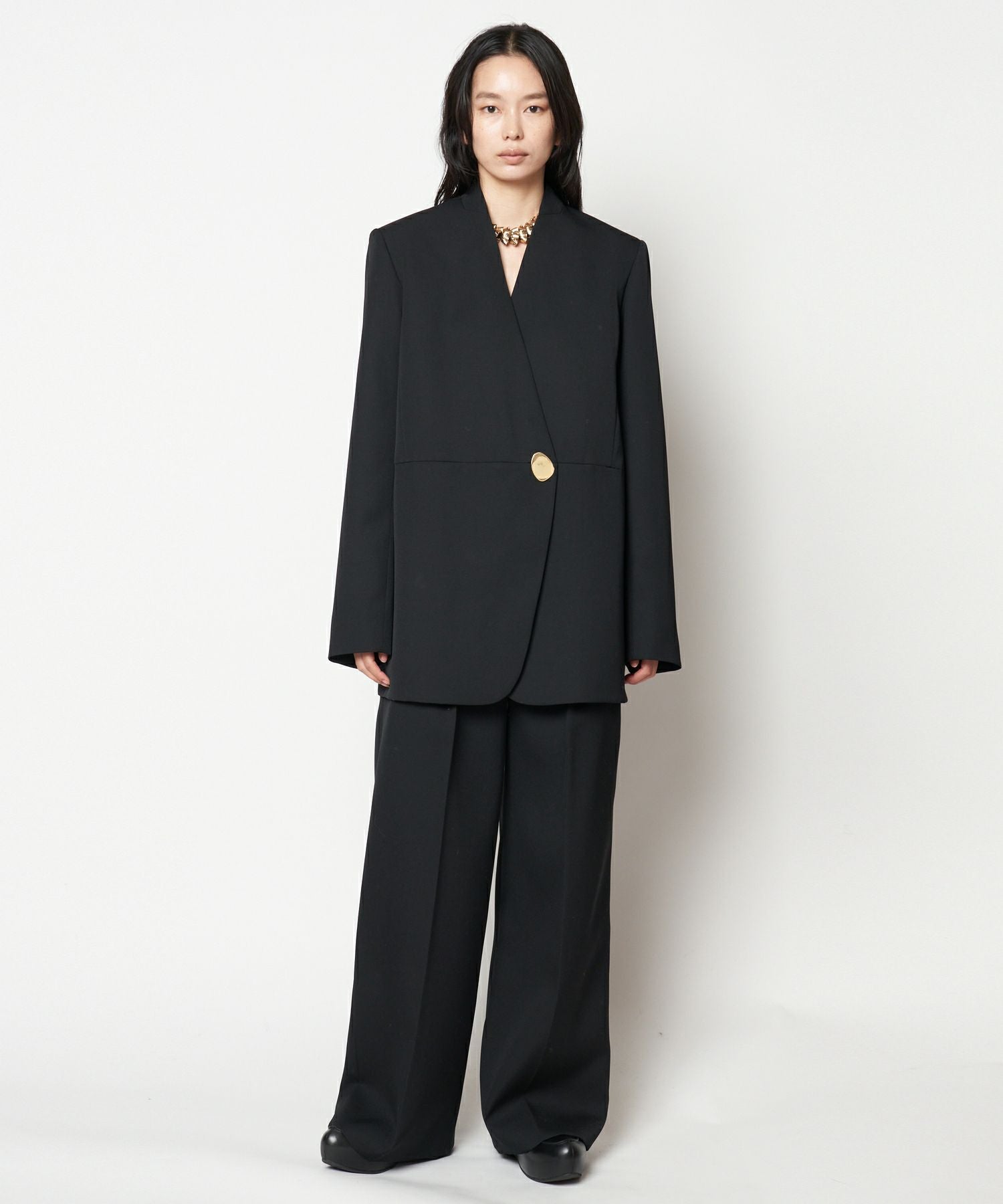 HARUNOBUMURATA(ハルノブムラタ)】 HARU - COLLARLESS WOOL TAILORED
