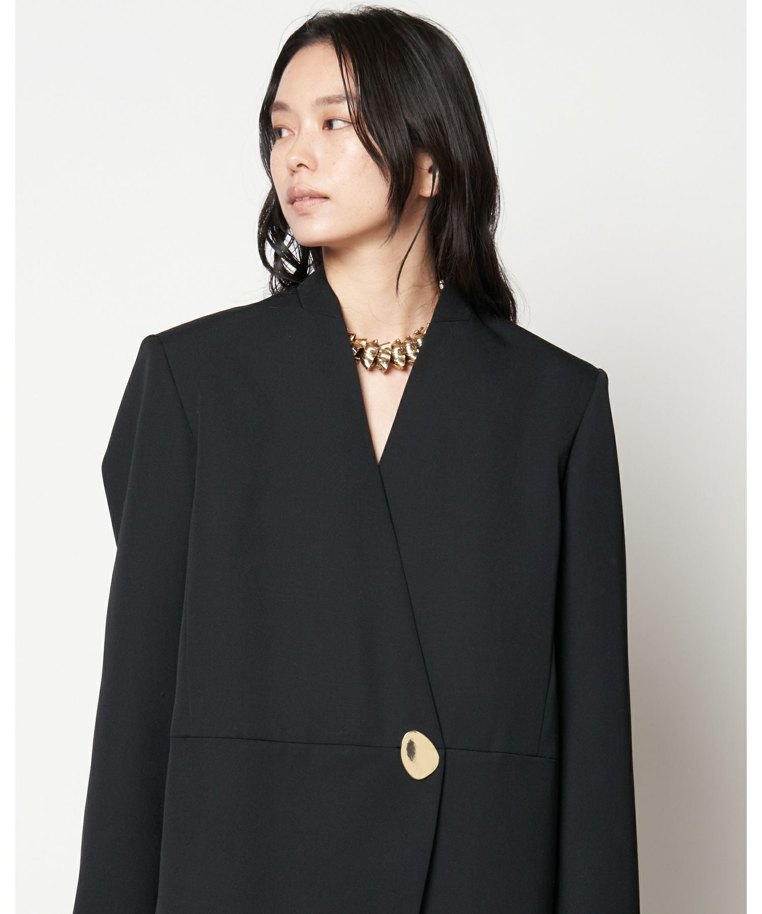 HARUNOBUMURATA(ハルノブムラタ)】 HARU - COLLARLESS WOOL TAILORED