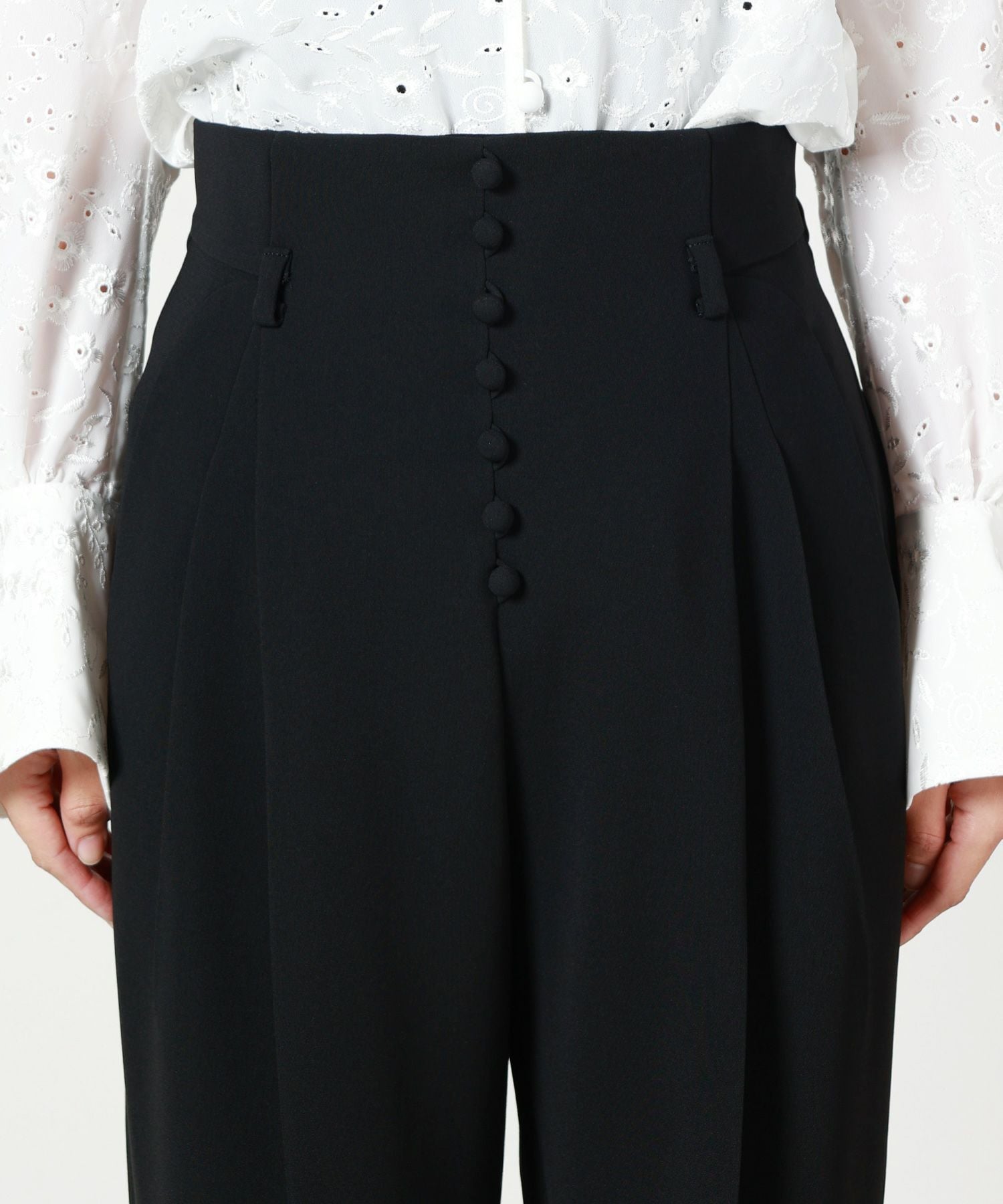 Mame Kurogouchi(マメ クロゴウチ)】 Acetate Polyester High Waisted
