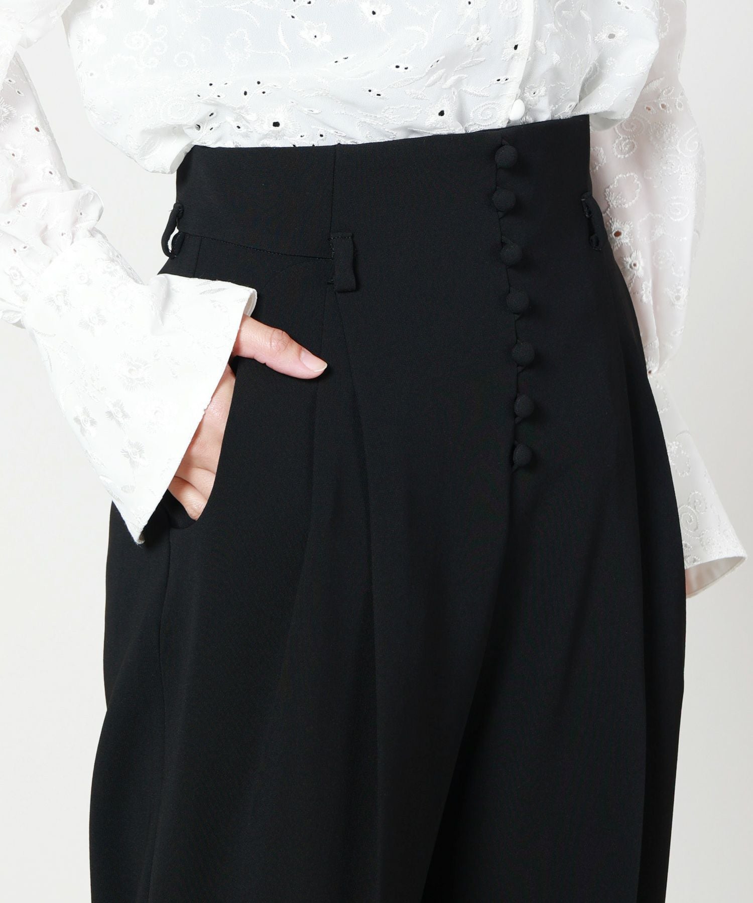Mame Kurogouchi(マメ クロゴウチ)】 Acetate Polyester High Waisted
