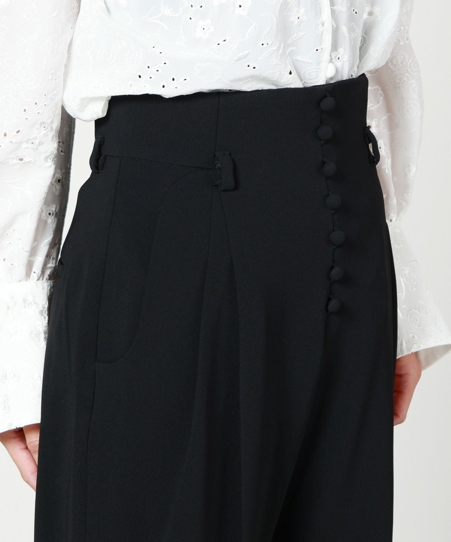 Mame Kurogouchi(マメ クロゴウチ)】 Acetate Polyester High Waisted