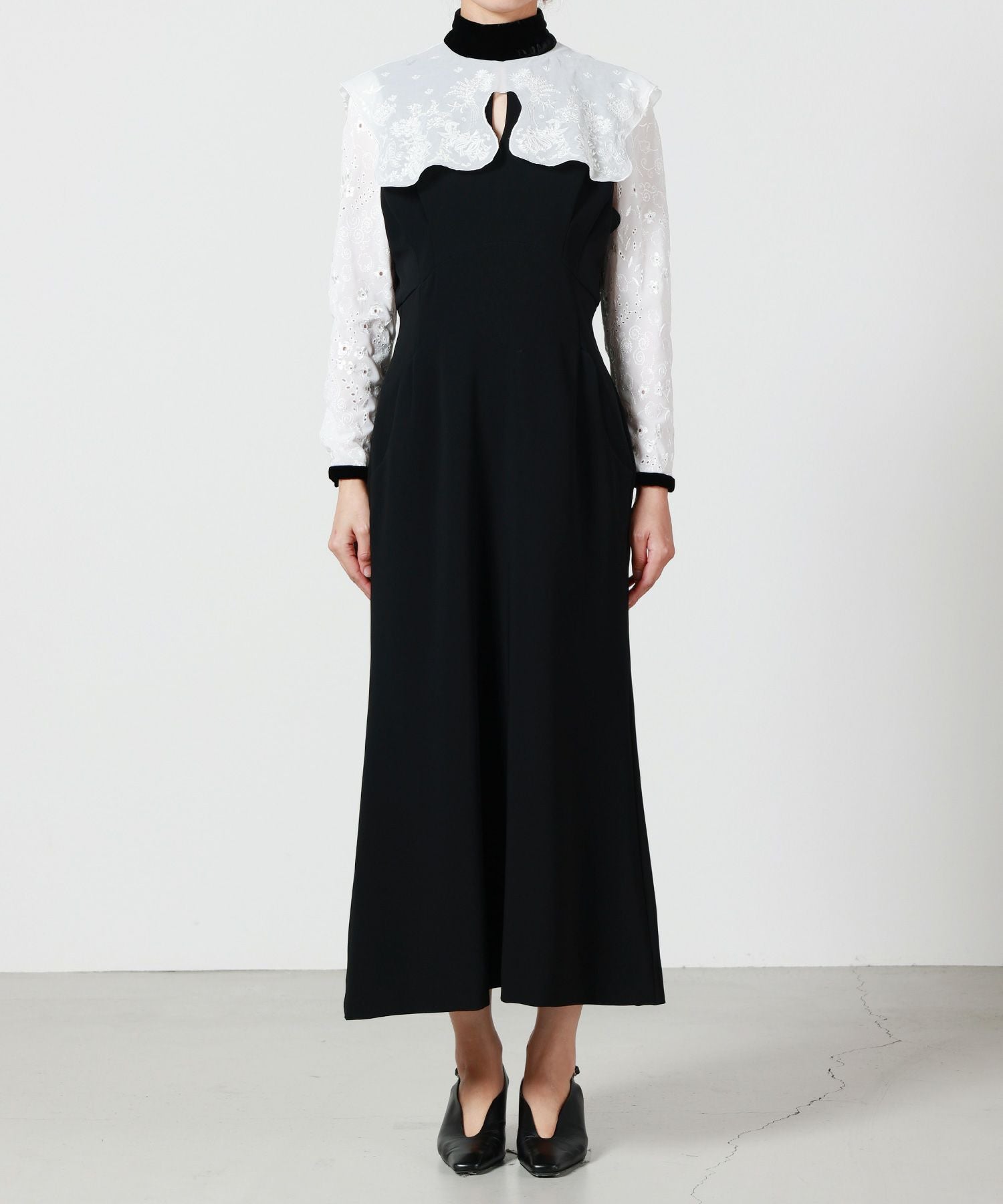 Mame Kurogouchi(マメ クロゴウチ)】 Triacetate Georgette Embroidery