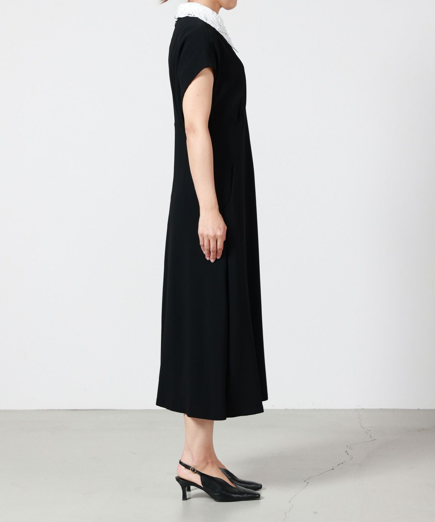 mame フリンジワンピース Mame Kurogouchi(マメ クロゴウチ)】 Cotton Jersey Asymmetric Dress