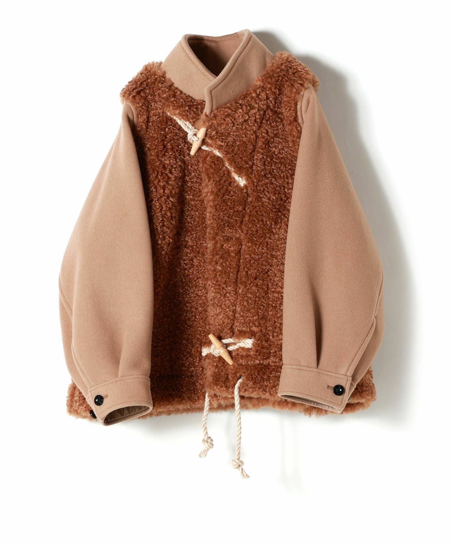 HYKE(ハイク)】 DOUBLE FACE FAUX SHERLING DUFFLE JACKET｜PARIGOT