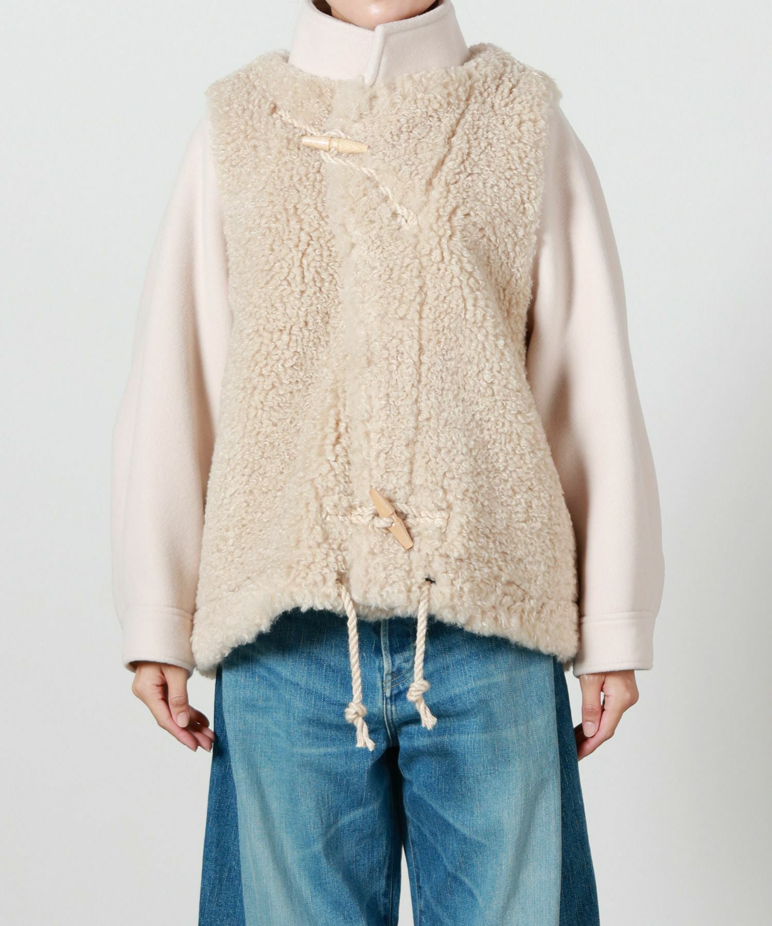 HYKE(ハイク)】 DOUBLE FACE FAUX SHERLING DUFFLE JACKET｜PARIGOT