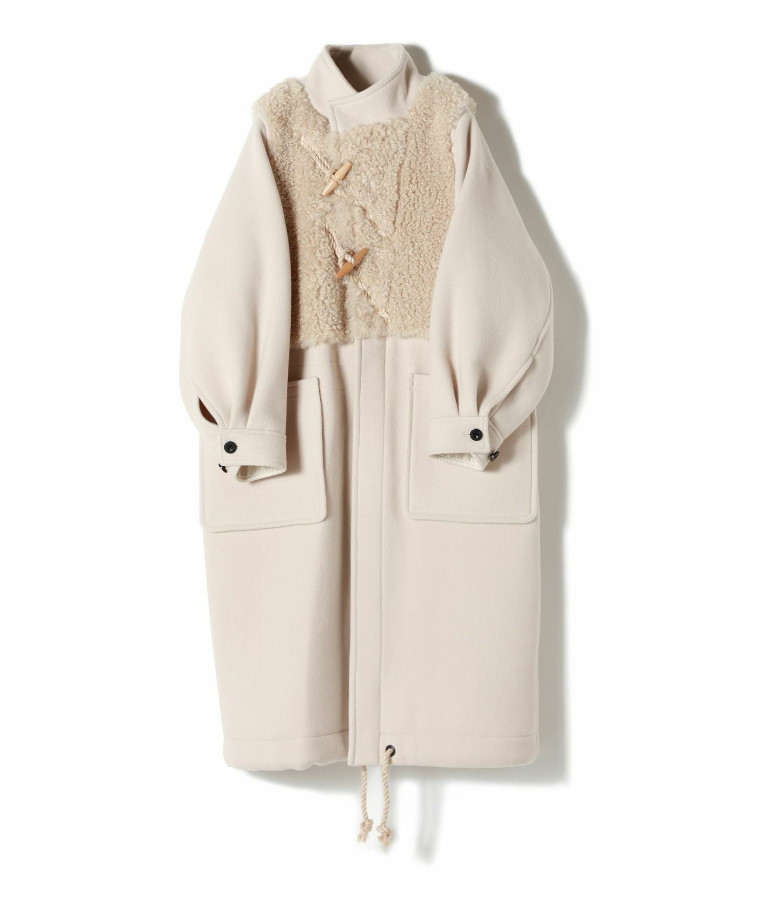 HYKE(ハイク)】 DOUBLE FACE FAUX SHERLING DUFFLE COAT｜PARIGOT