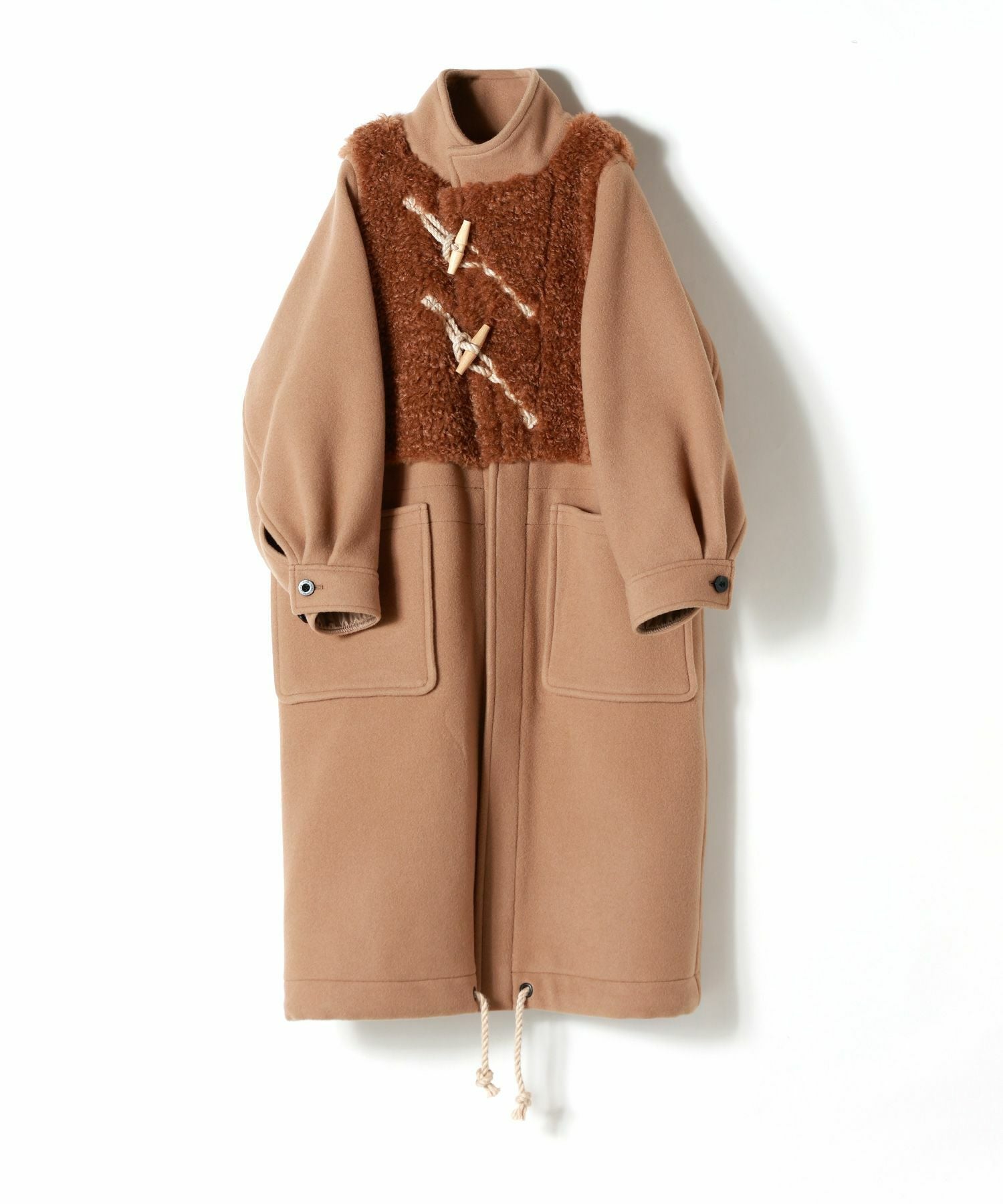 HYKE(ハイク)】 DOUBLE FACE FAUX SHERLING DUFFLE COAT｜PARIGOT