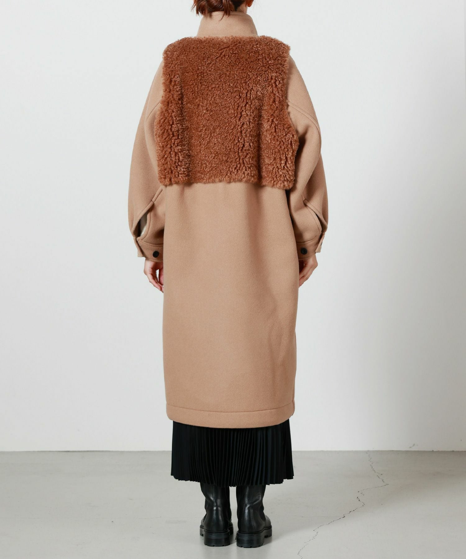 HYKE(ハイク)】 DOUBLE FACE FAUX SHERLING DUFFLE COAT｜PARIGOT