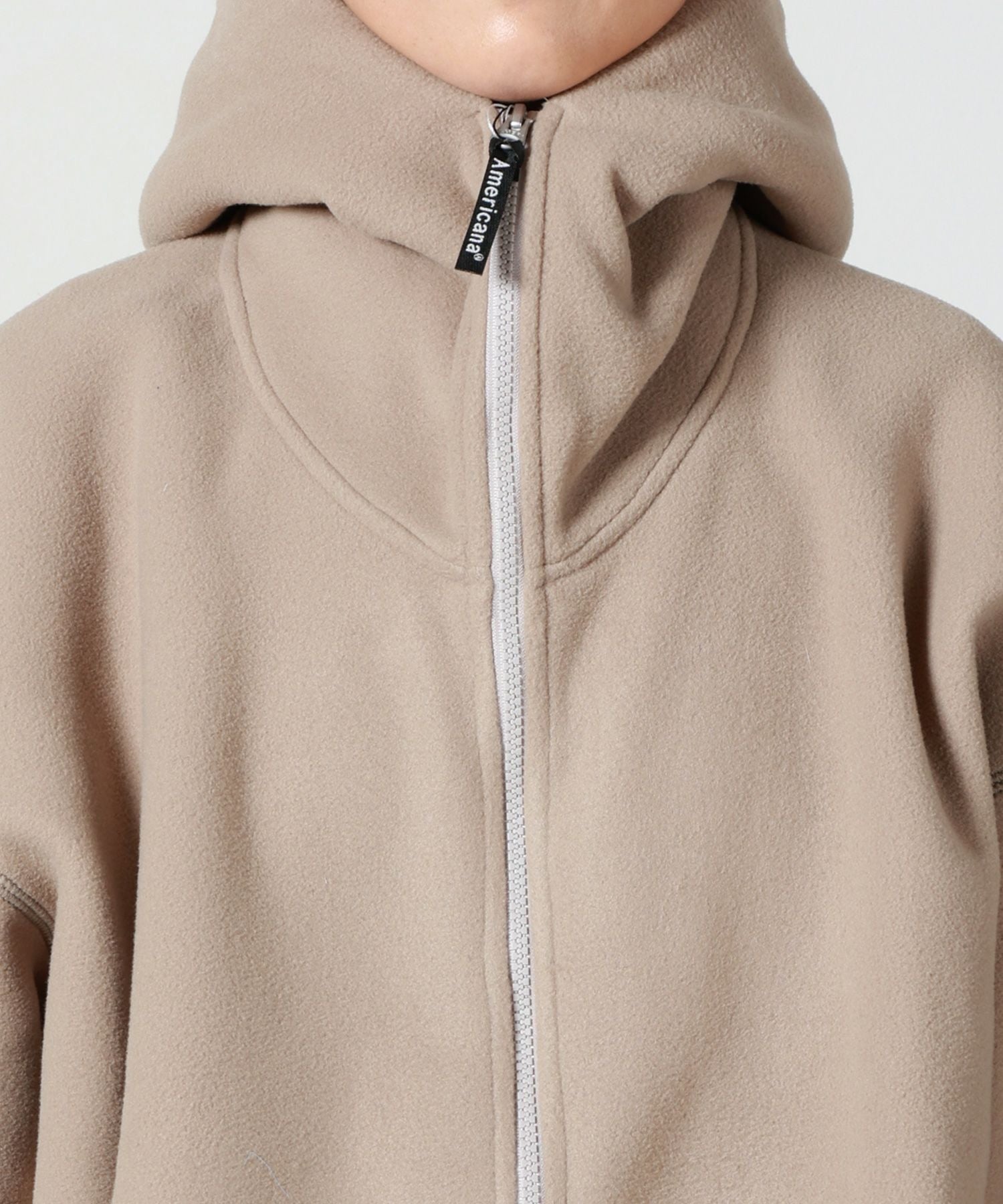 【AMERICANA(アメリカーナ)】 フリース フーディー 完売品 グレージュ AMERICANA(アメリカーナ)】 フリースフルジップフーディー｜PARIGOT
