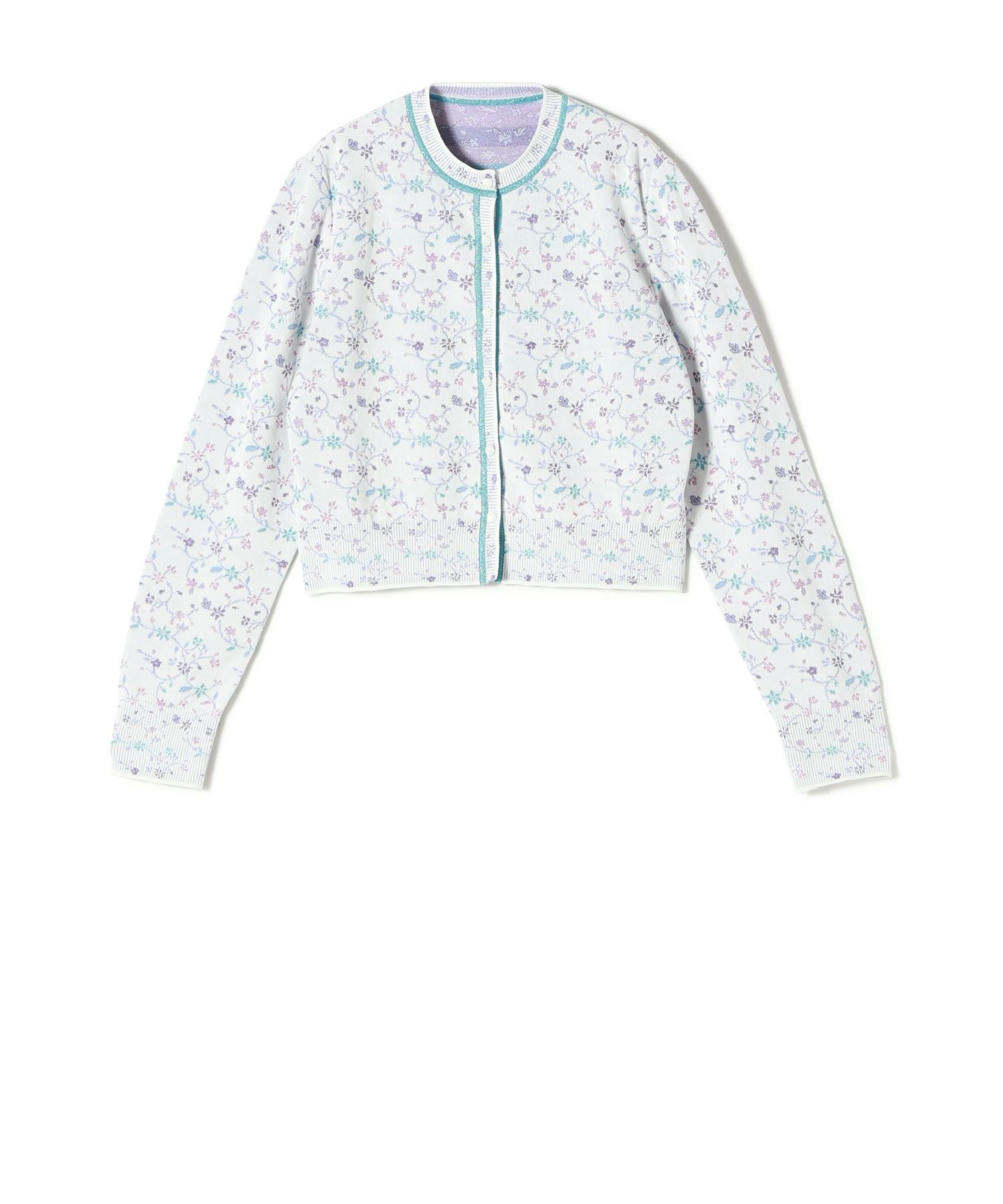 Mame Kurogouchi フローラルモヘヤニット ホワイト Mame Kurogouchi(マメ) Floral Motif Chunky Knitted Top - YAMAROKU