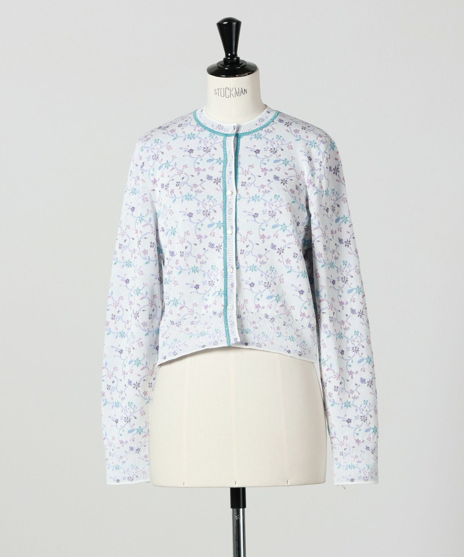 マメクロゴウチFloral Motif GlitterKnit Cardigan Mame Kurogouchi(マメ クロゴウチ)】 Floral Motif Glitter Knit